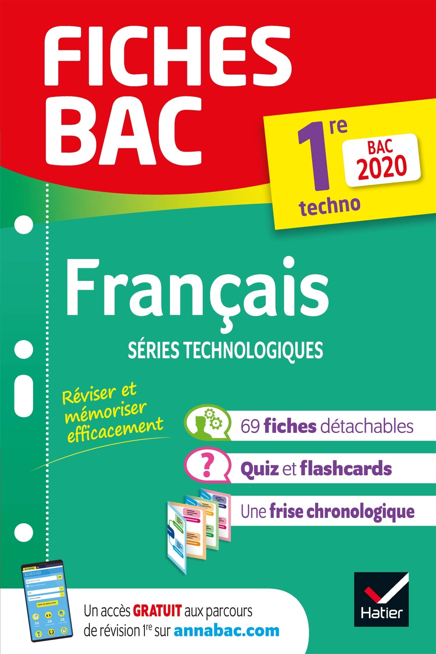 Fiches bac Français 1re technologique Bac 2020: inclus oeuvres au programme 2019-2020 9782401054684