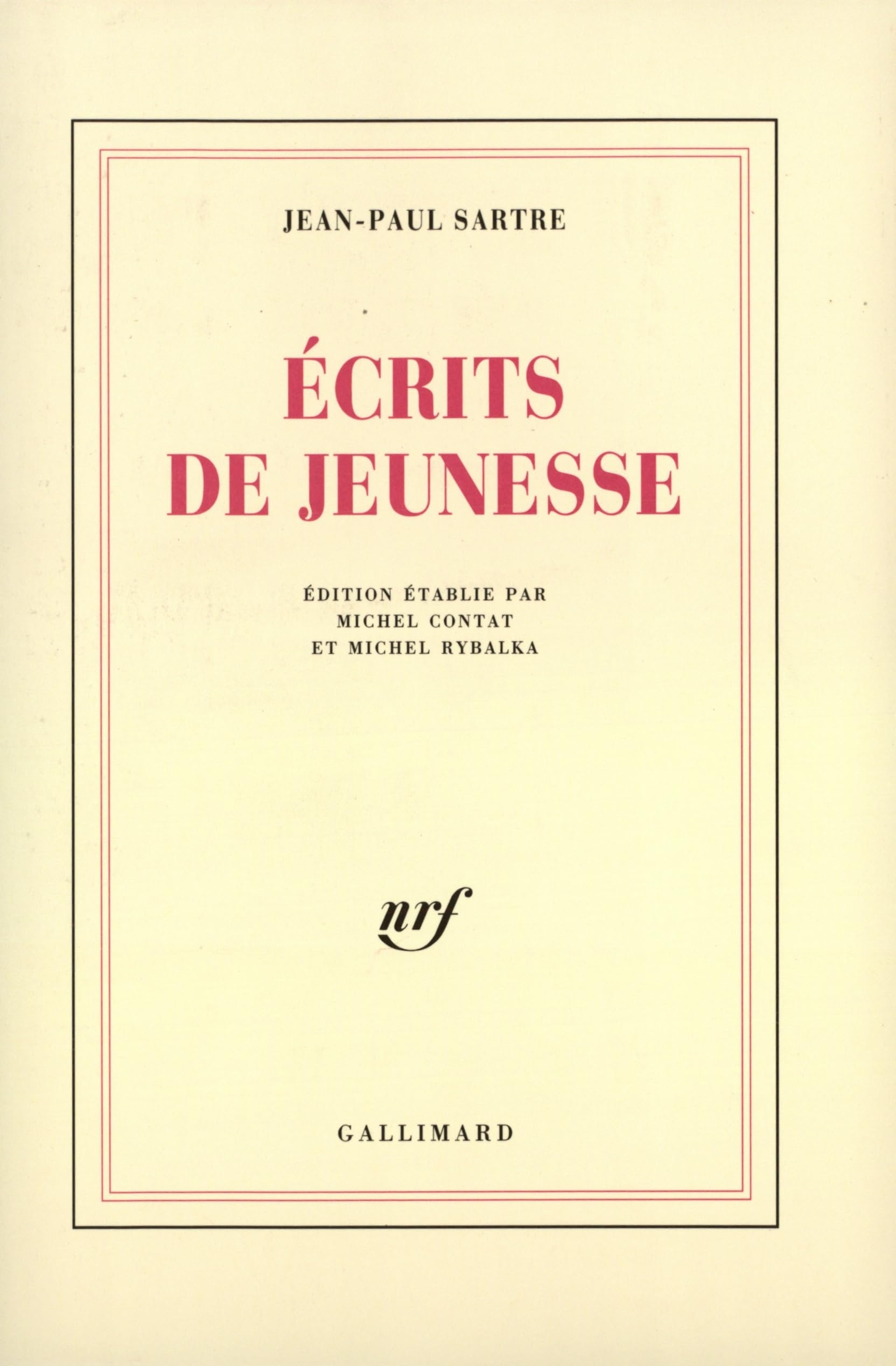 Écrits de jeunesse 9782070719754