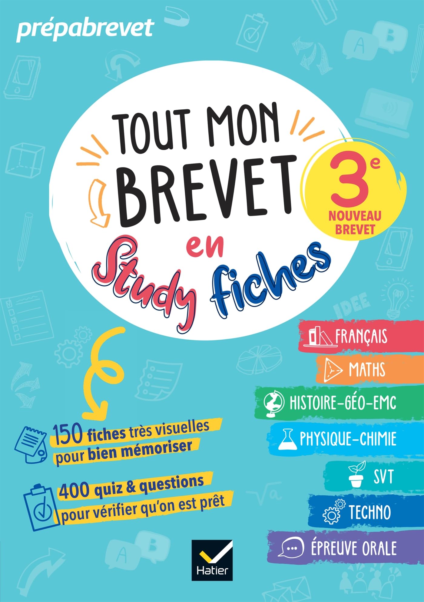 Tout mon brevet 2025 en studyfiches - 3e (toutes les matières): fiches visuelles & quiz pour réviser son brevet facilement 9782401095106