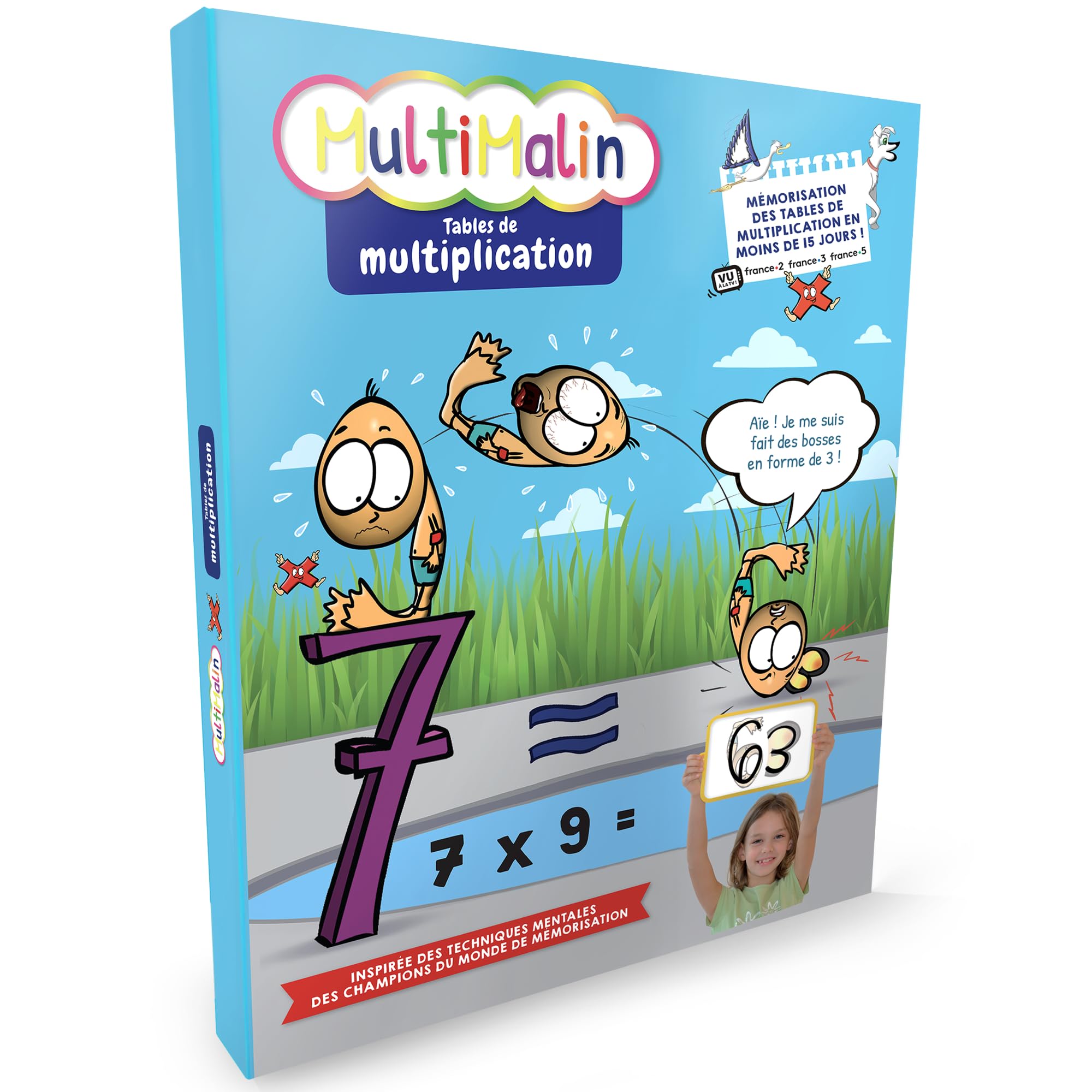 MultiMalin - Coffret Tables de Multiplication (Livret + DVD + Jeu de Cartes) - Apprendre les Tables de Multiplication avec plaisir - Mémorisation Ludique et Durable | CE1, CE2, CM1, CM2 et + 9791091908085
