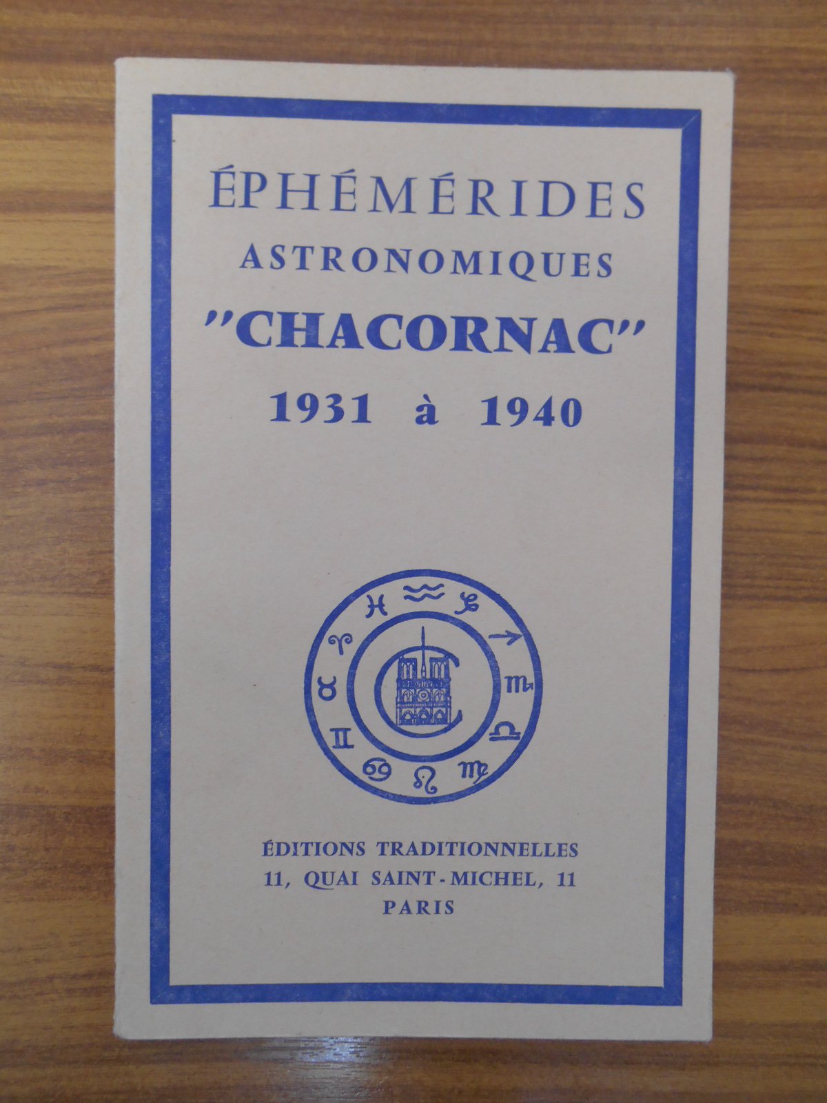 Ephémérides astronomique Chacornac / 1931 à 1940 / Réf42524 