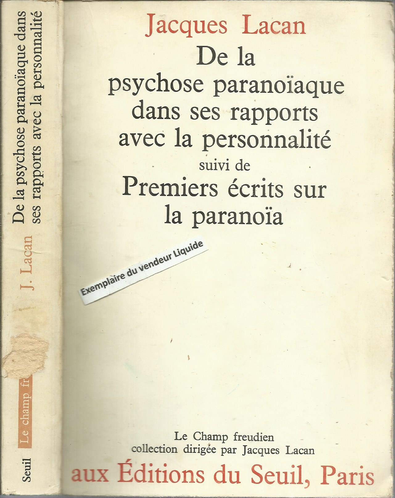 De la psychose paranoïaque dans ses rapports avec la personnalité 9782020027717