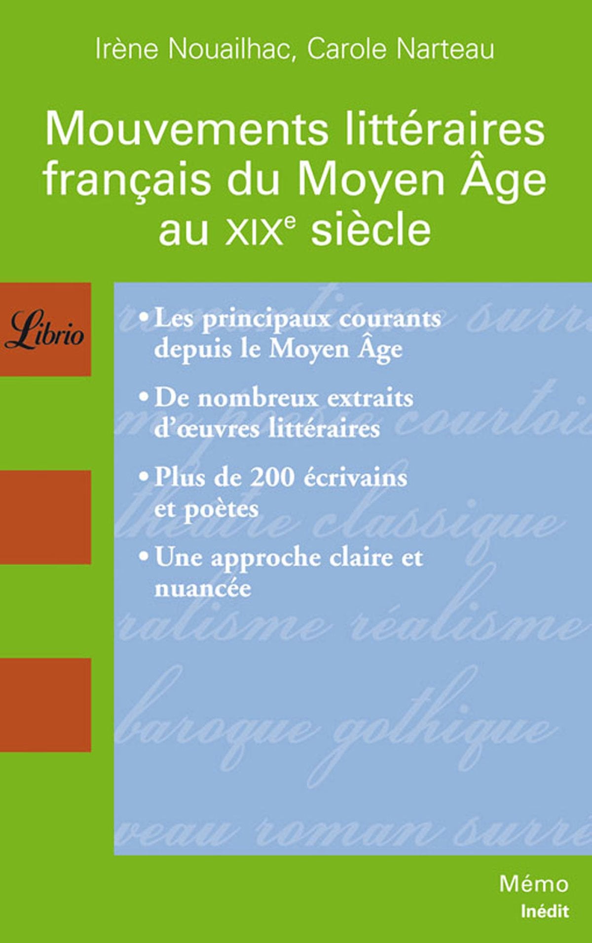 Mouvements litteraires francais du moyen-age au xixeme siecle 9782290348109