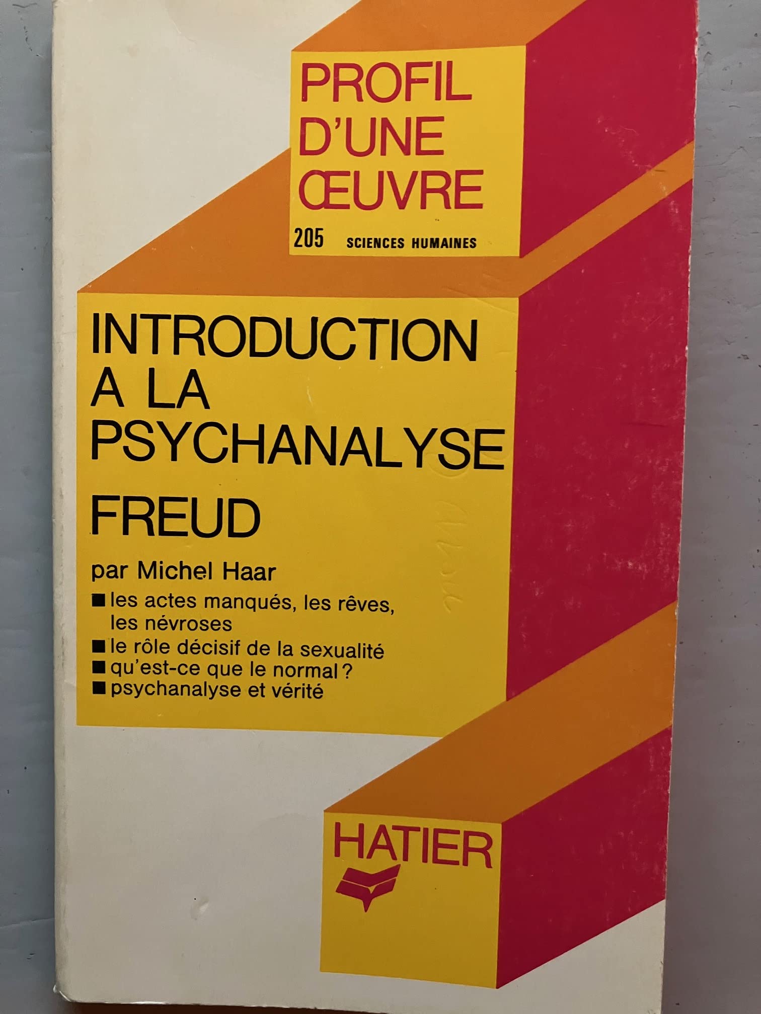 Profil d'une oeuvre : Analyse de l'introduction à la psychanalyse, Freud 9782218047008
