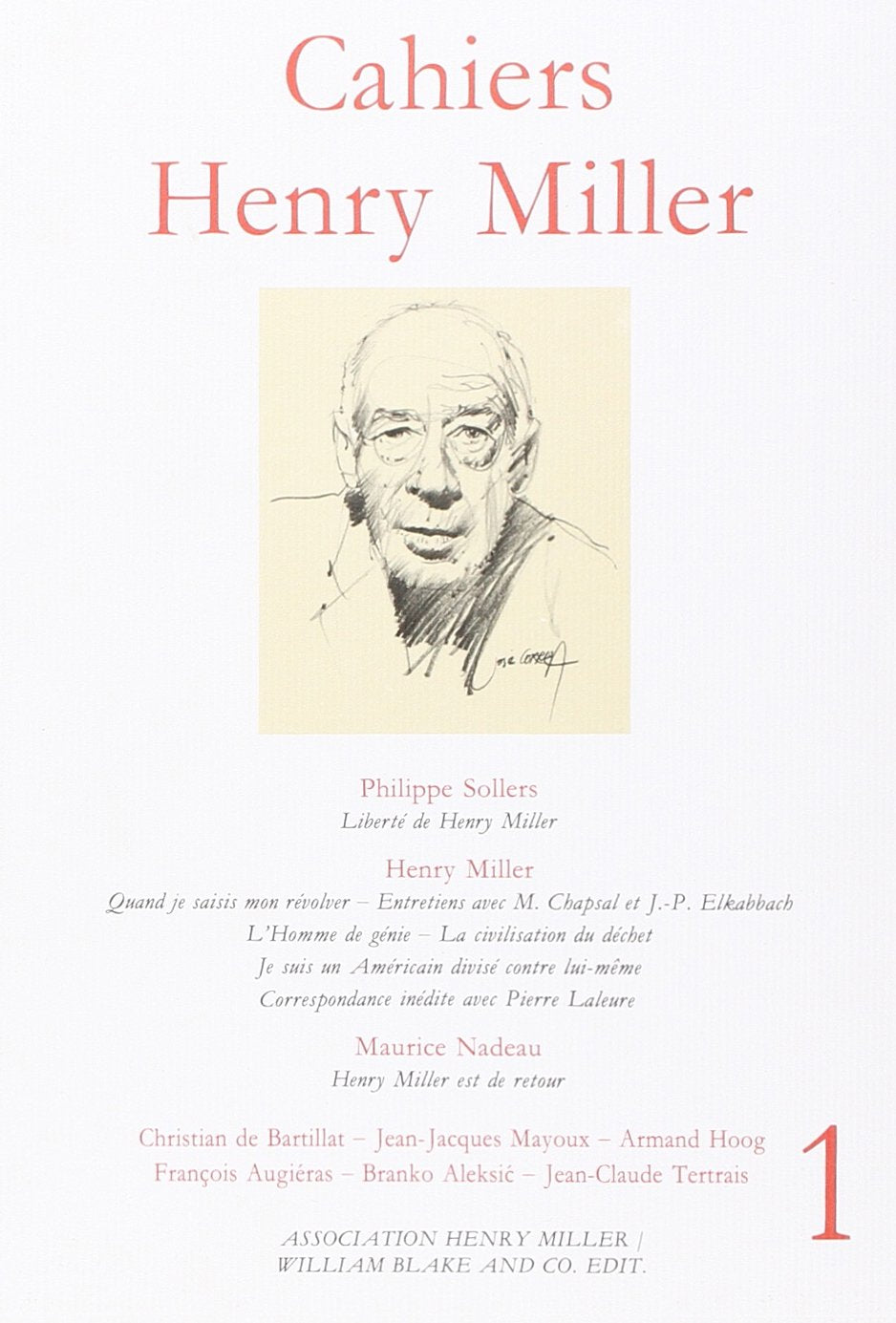 Cahiers Henry Miller Nø1 9782841030101