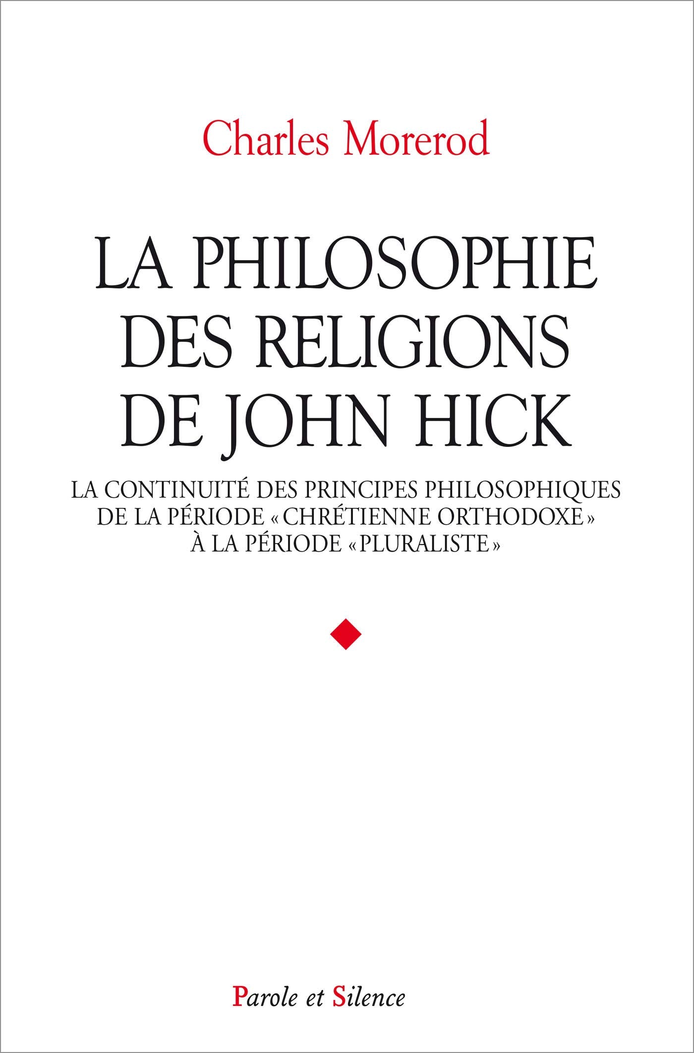 Philosophie des religions de john hick 9782845734166