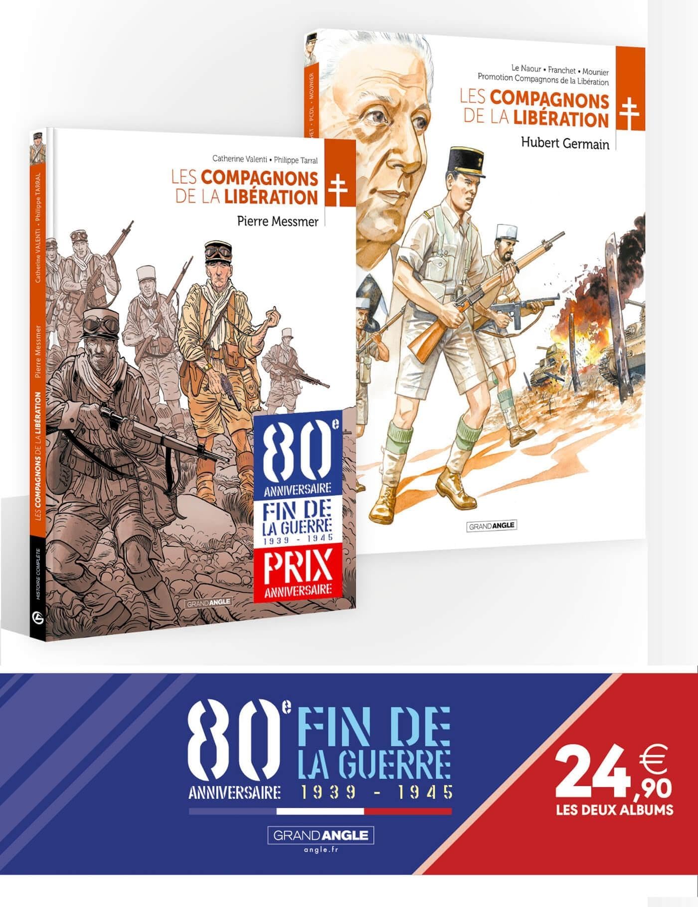 Les Compagnons de la Libération - Pack 80 ans de la guerre 39/45 : Pierre Messmer/Hubert Germain 9791041114030