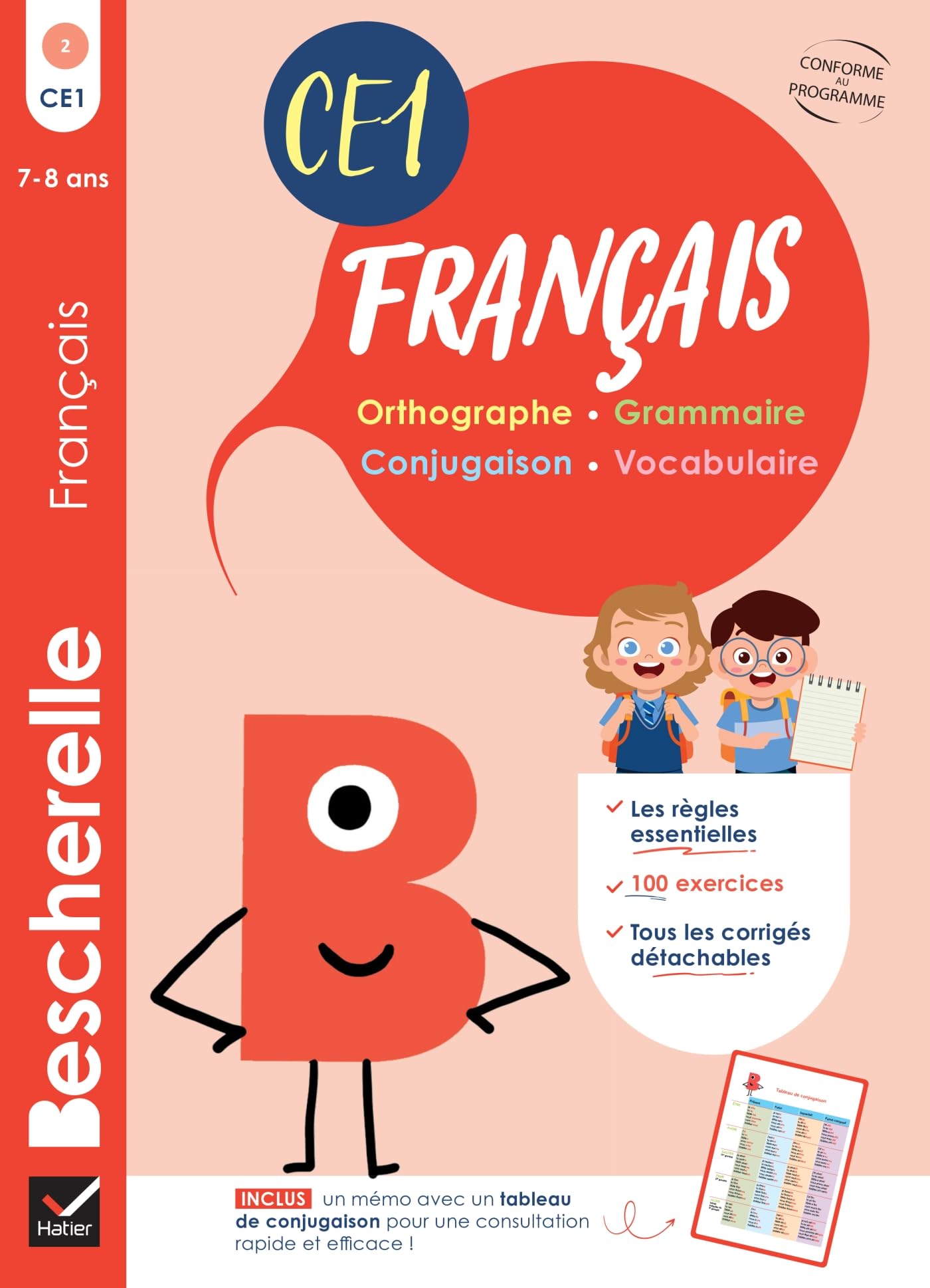 Bescherelle - Mon cahier d'entraînement en Français CE1 - 7 ans: orthographe, grammaire, conjugaison & vocabulaire 9782401104945