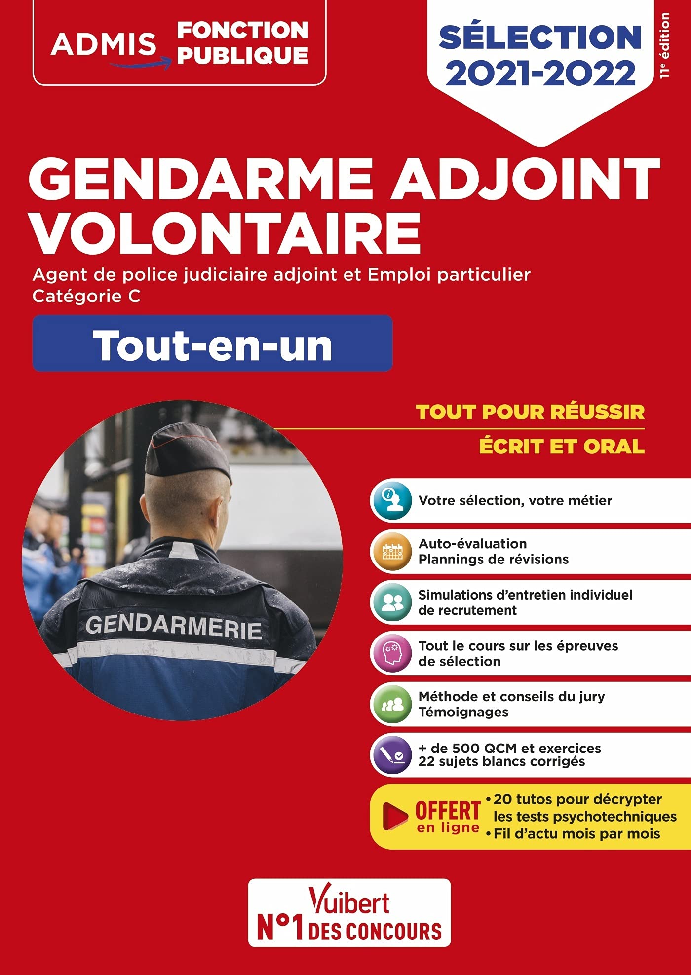 Gendarme adjoint volontaire - GAV APJA et GAV EP - Catégorie C - Tout-en-un - 20 tutos offerts: Épreuves de sélection 2021-2022 9782311210903