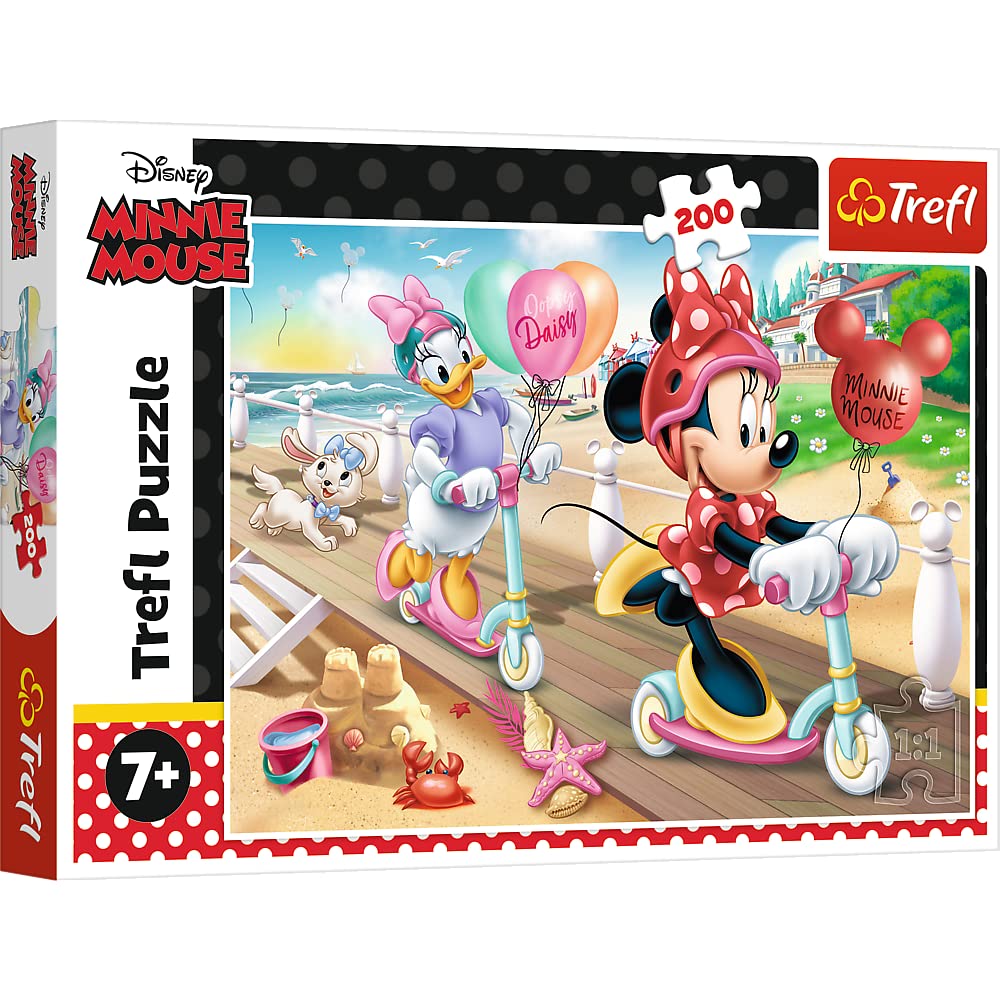 Trefl - Puzzle - Minnie sur la Plage Disney Minnie 200 Pièces, pour Enfants à partir de 7 Ans 5900511132625