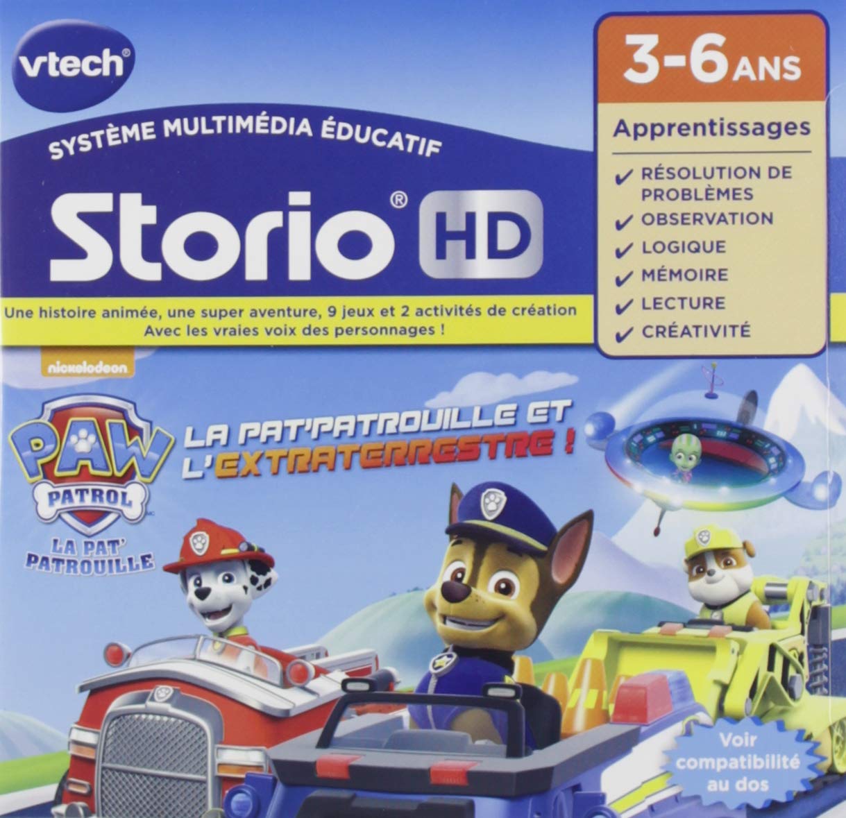VTech - Storio La Pat' Patrouille, Cartouche de Jeu HD pour Tablette Enfants avec 1 Histoire, 9 Jeux, 1 Aventure et 2 Activités Créatives, Cadeau Enfant de 3 Ans à 6 Ans - Contenu en Français 3417762741053