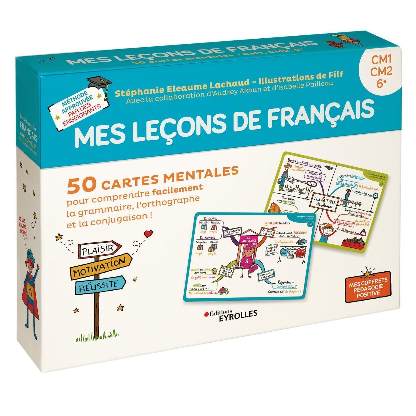 Mes leçons de français: 50 cartes mentales pour comprendre facilement la grammaire, l'orthographe et la conjugaison ! CM1-CM2-6e 9782212565621
