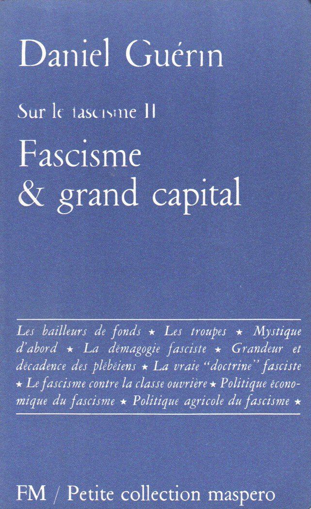 FASCISME ET GRAND CAPITAL [SUR LE FASCISME II] 9782707100894