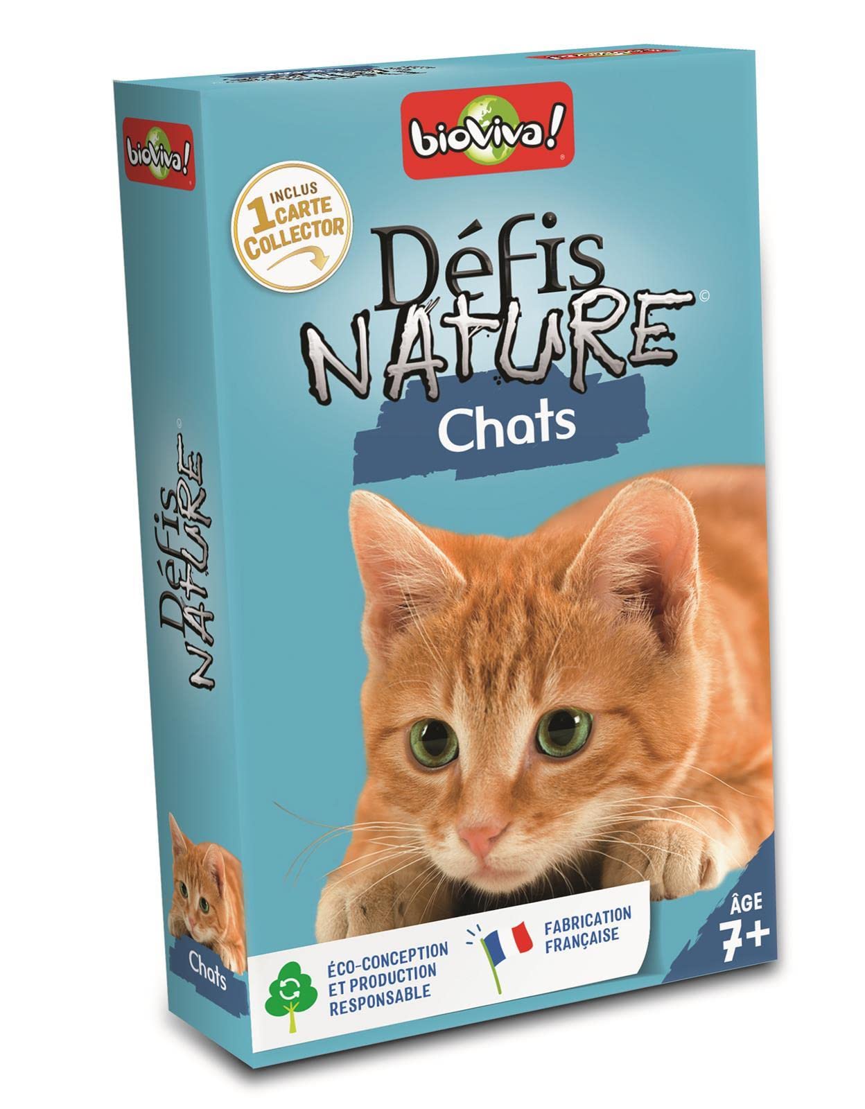Bioviva - Défis Nature - Chats - Pariez sur les points forts de ces animaux pour gagner la bataille - Jeu de Cartes - 2 à 6 Joueurs - 7 ans - Fabriqué en France - 282642 3569160282642