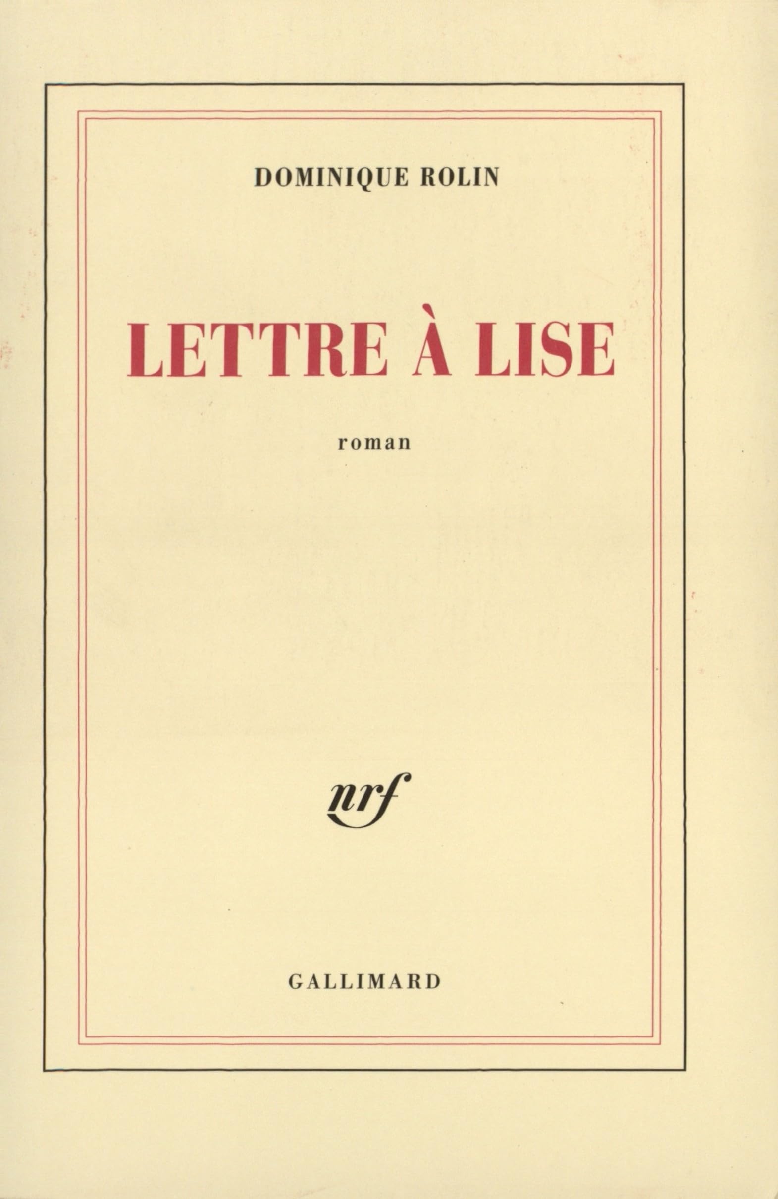 Lettre à Lise 9782070768547