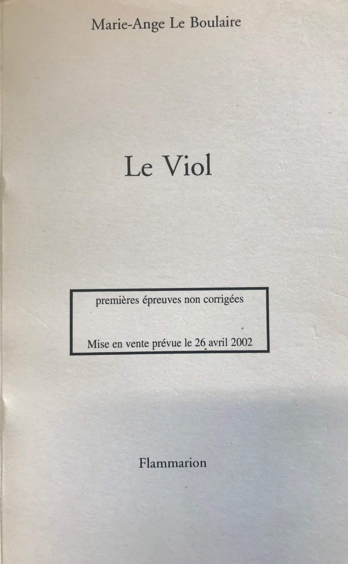 Le Viol 9782080683120