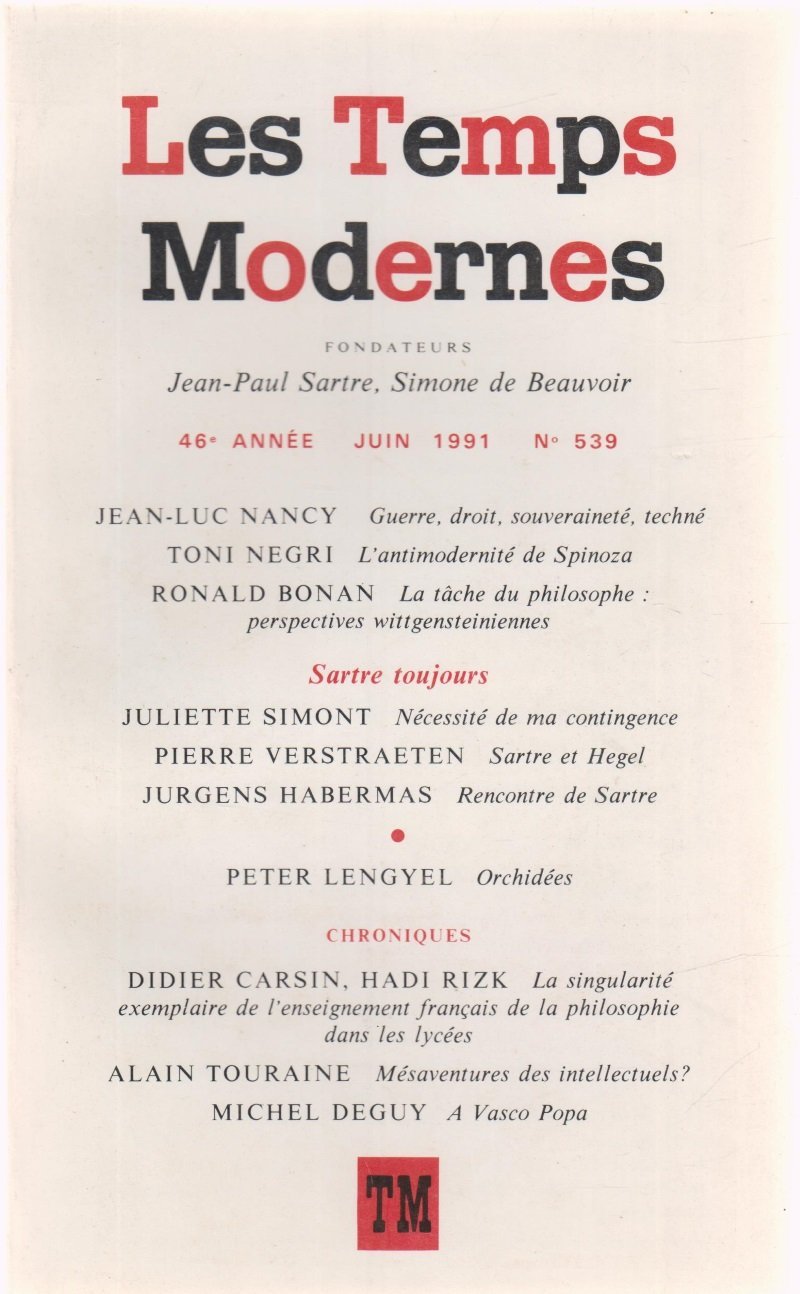 Les temps modernes 539 (juin 1991) 9782070723393