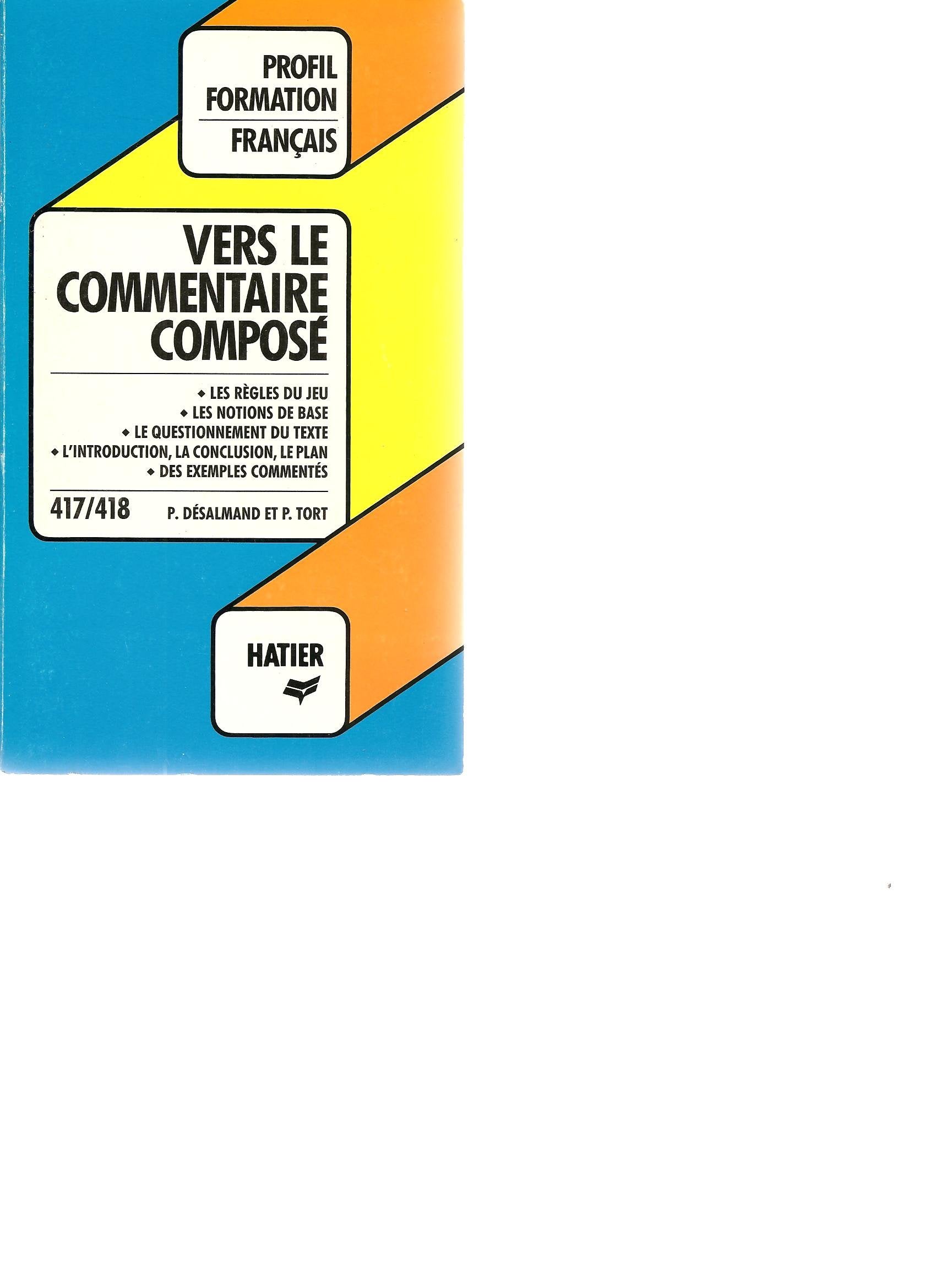 Profil Formation: Vers Le Commentaire Compose 9782218077265