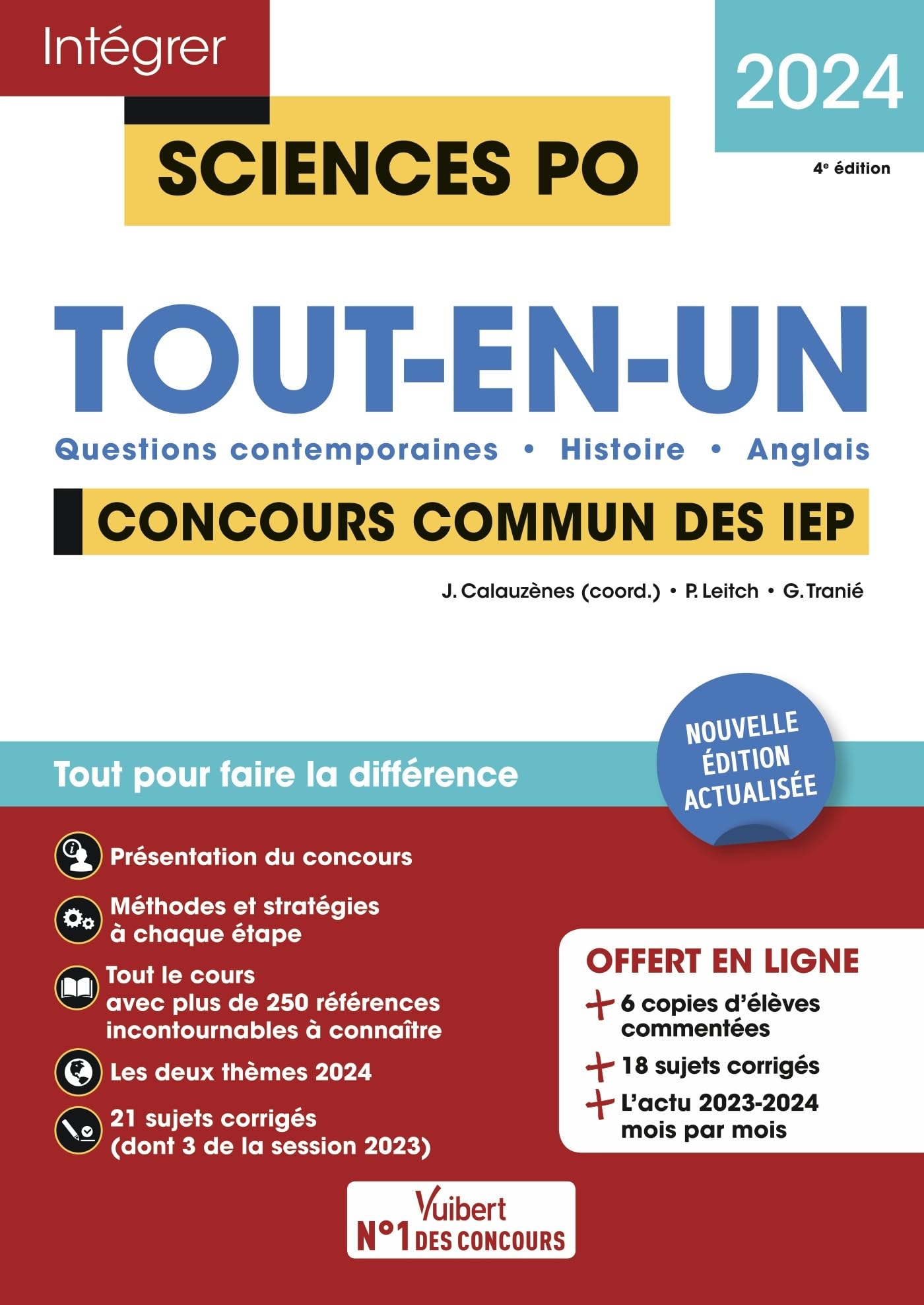 Sciences Po - Concours commun des IEP 2024 - Tout-en-un: Questions contemporaines - Histoire - Anglais - 21 sujets corrigés 9782311215649
