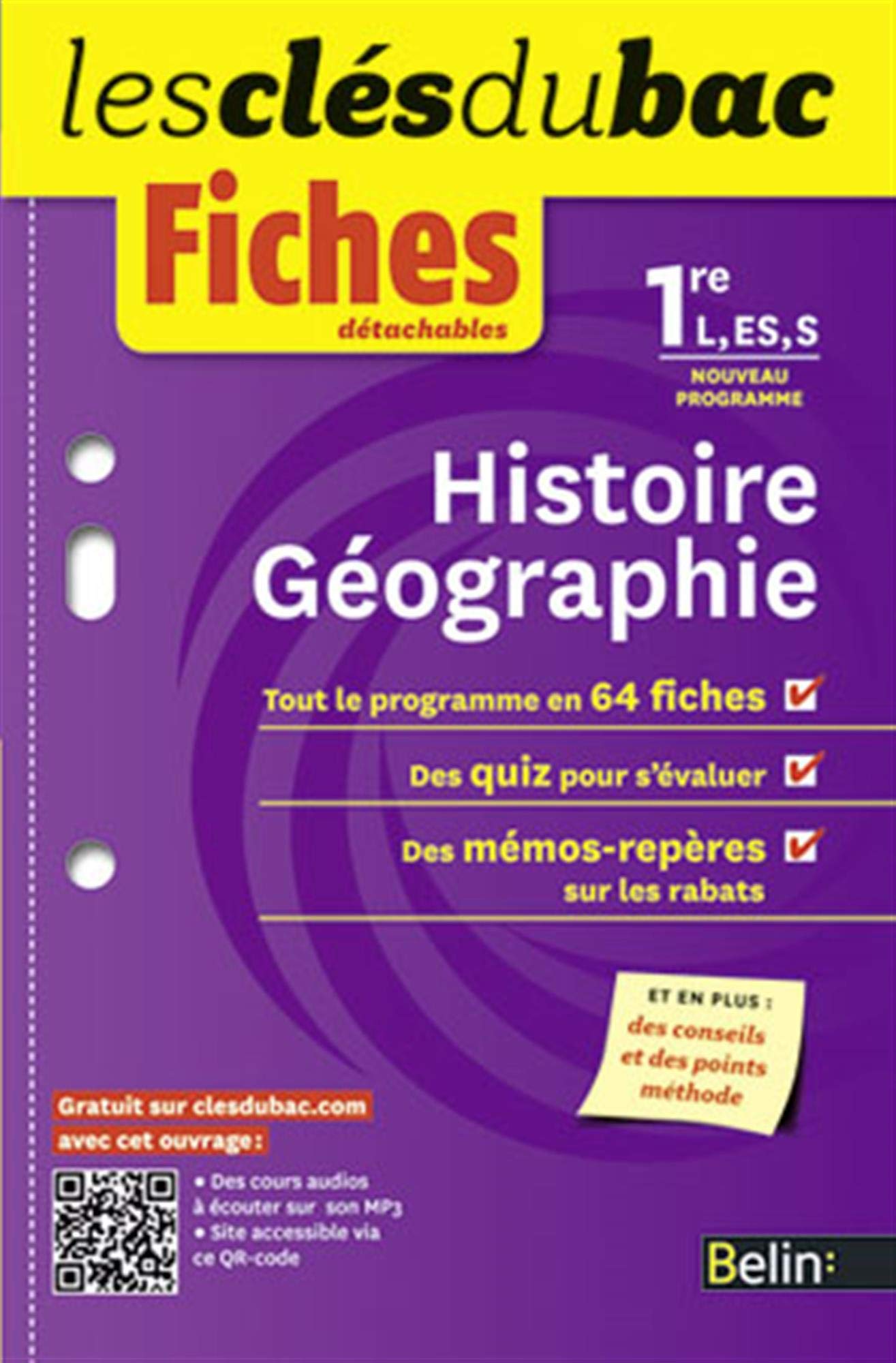 Fiches Histoire Géographie - 1re L, ES, S: Les clés du bac 9782701163666