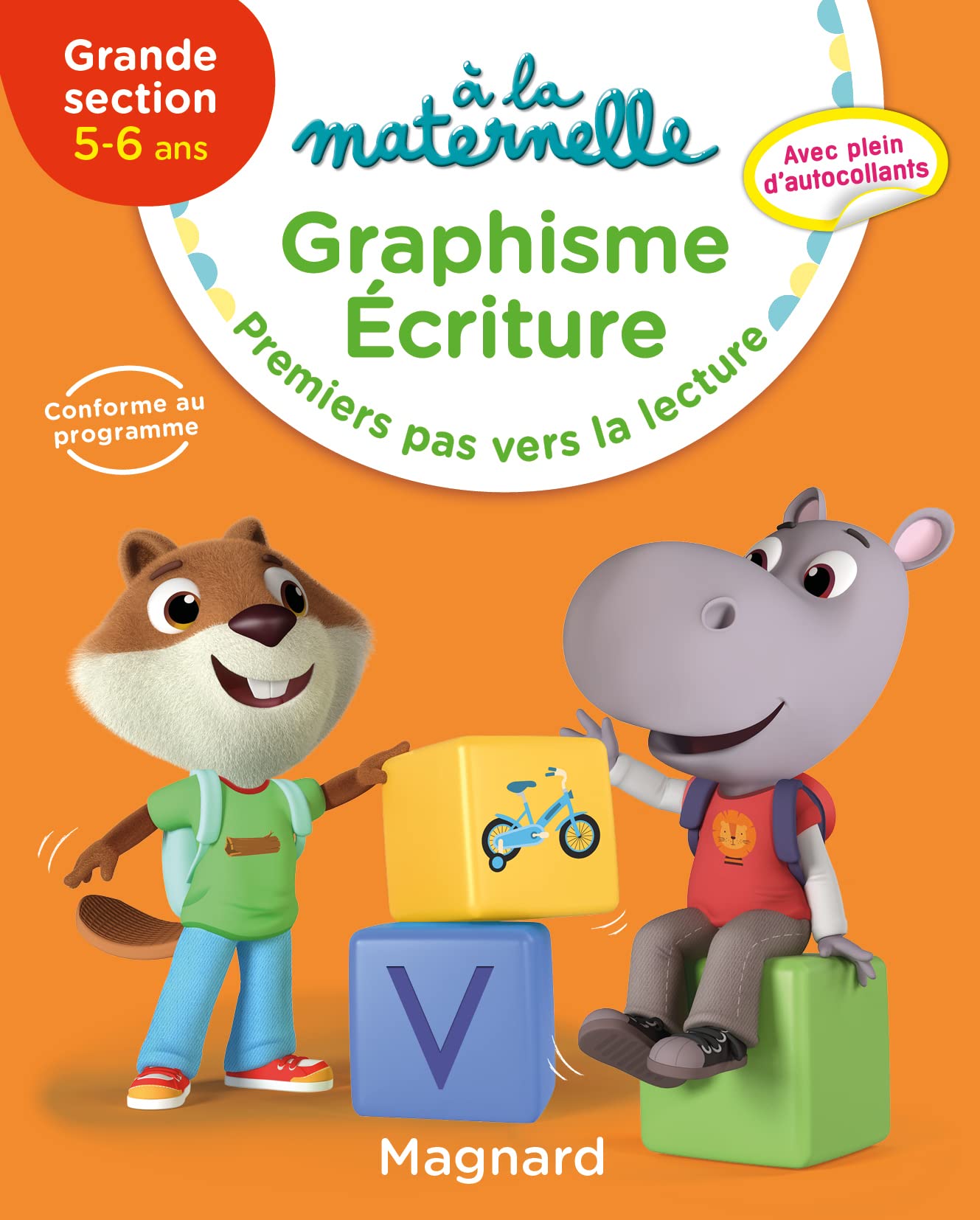 Graphisme Grande section 5-6 ans - A la maternelle: Premiers pas vers l'écriture - Avec des autocollants 9782210761926