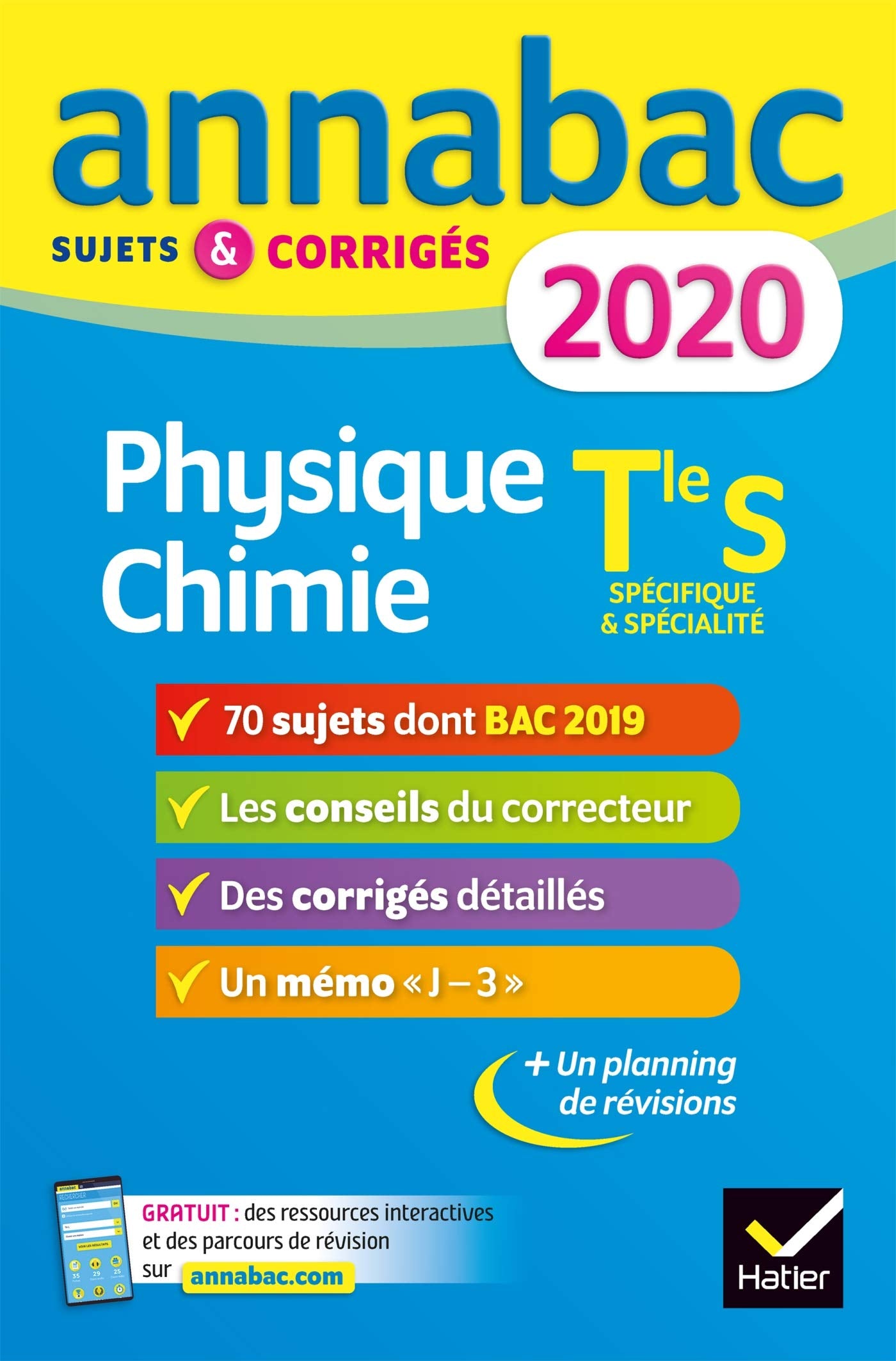 Annales Annabac 2020 Physique-chimie Tle S: sujets et corrigés du bac Terminale S 9782401052390