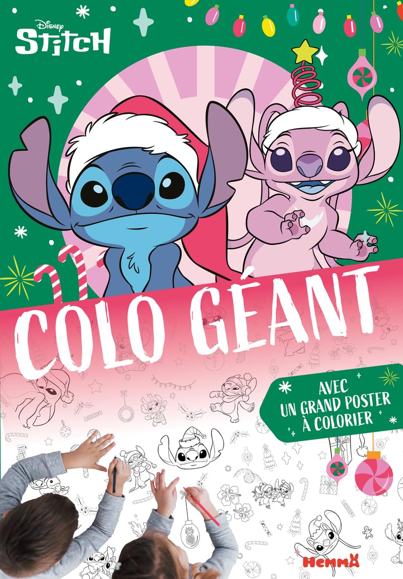 Disney Stitch - Colo géant - coloriage 5 ans - grand coloriage - coloriage Stitch - coloriage Noël - coloriage Disney 9782508062209
