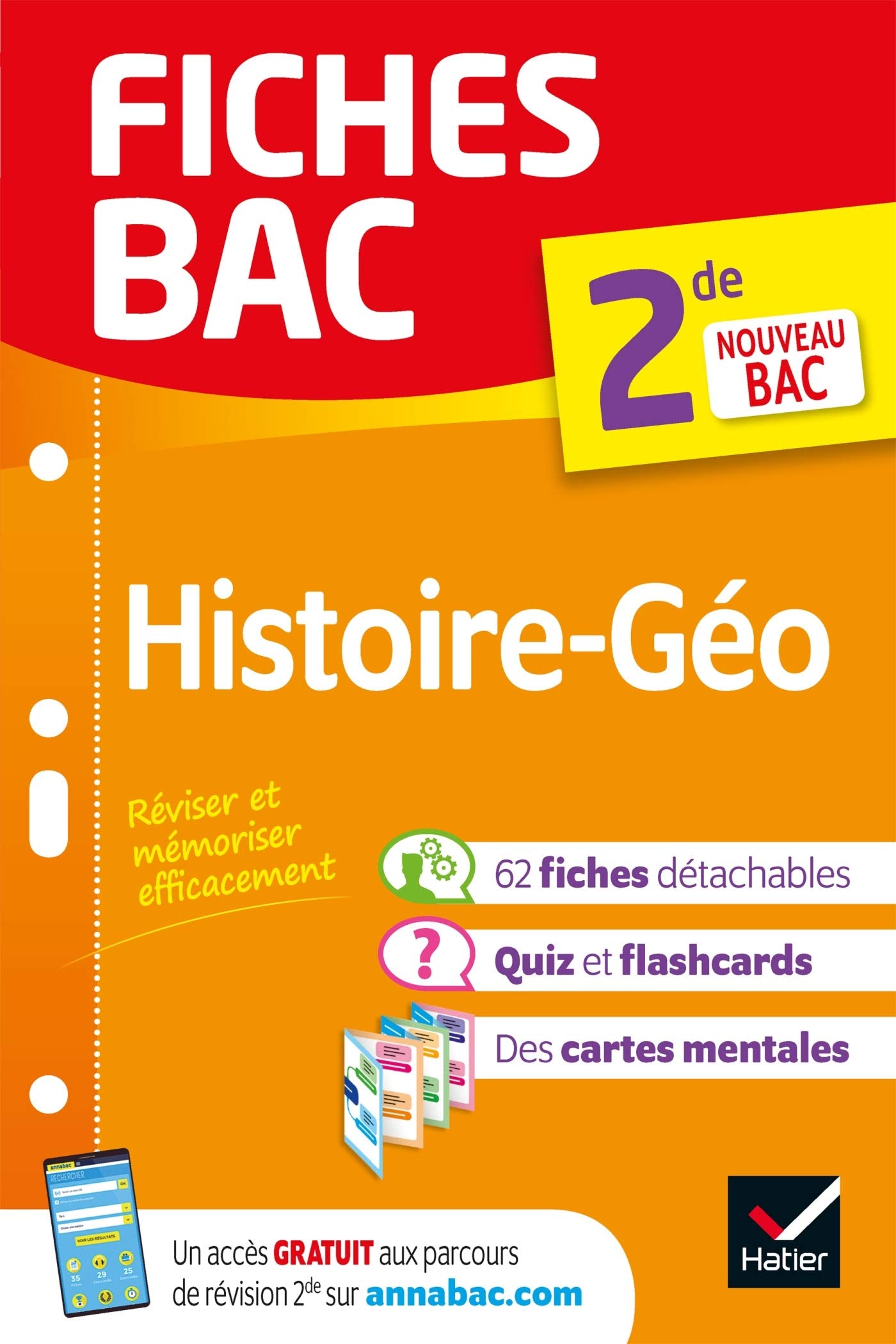 Fiches bac - Histoire-Géographie 2de: tout le programme en fiches de révision détachables 9782401052628