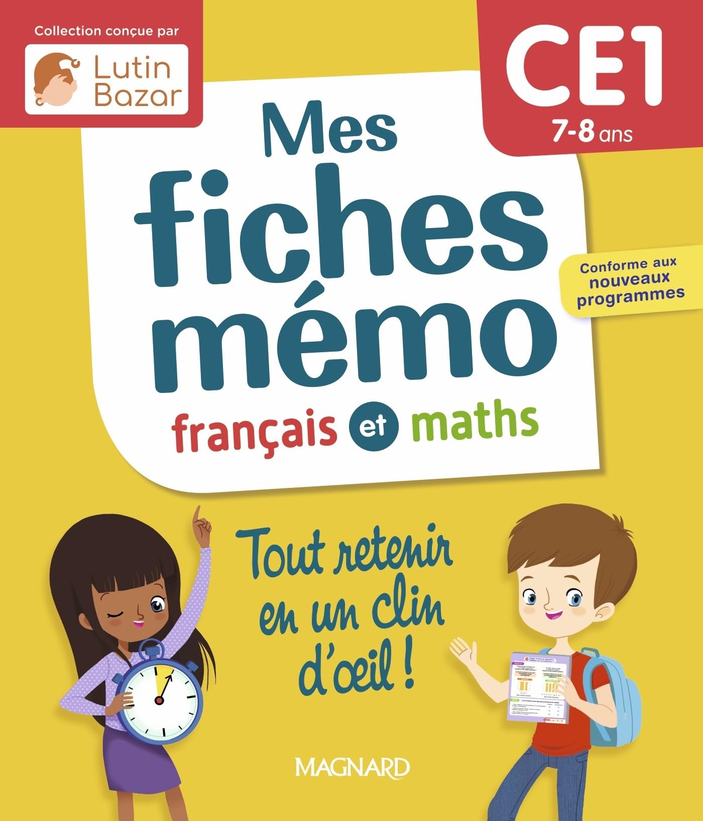Mes fiches mémo Français et Maths CE1: Une collection conçue par Lutin Bazar - Tout retenir en un clin d'oeil 9782210784635