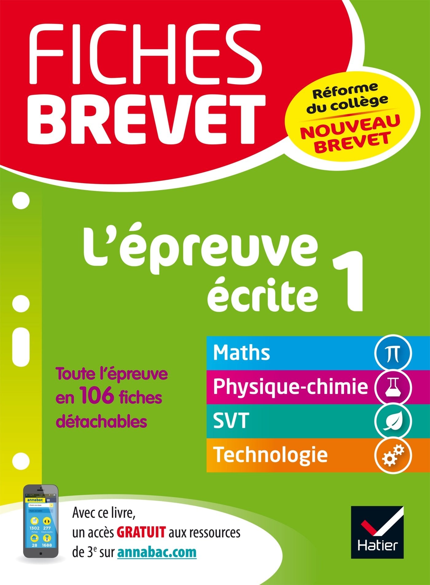 L'épreuve écrite 1, mathématiques, physique-chimie, sciences et vie de la terre, technologie 9782401029149