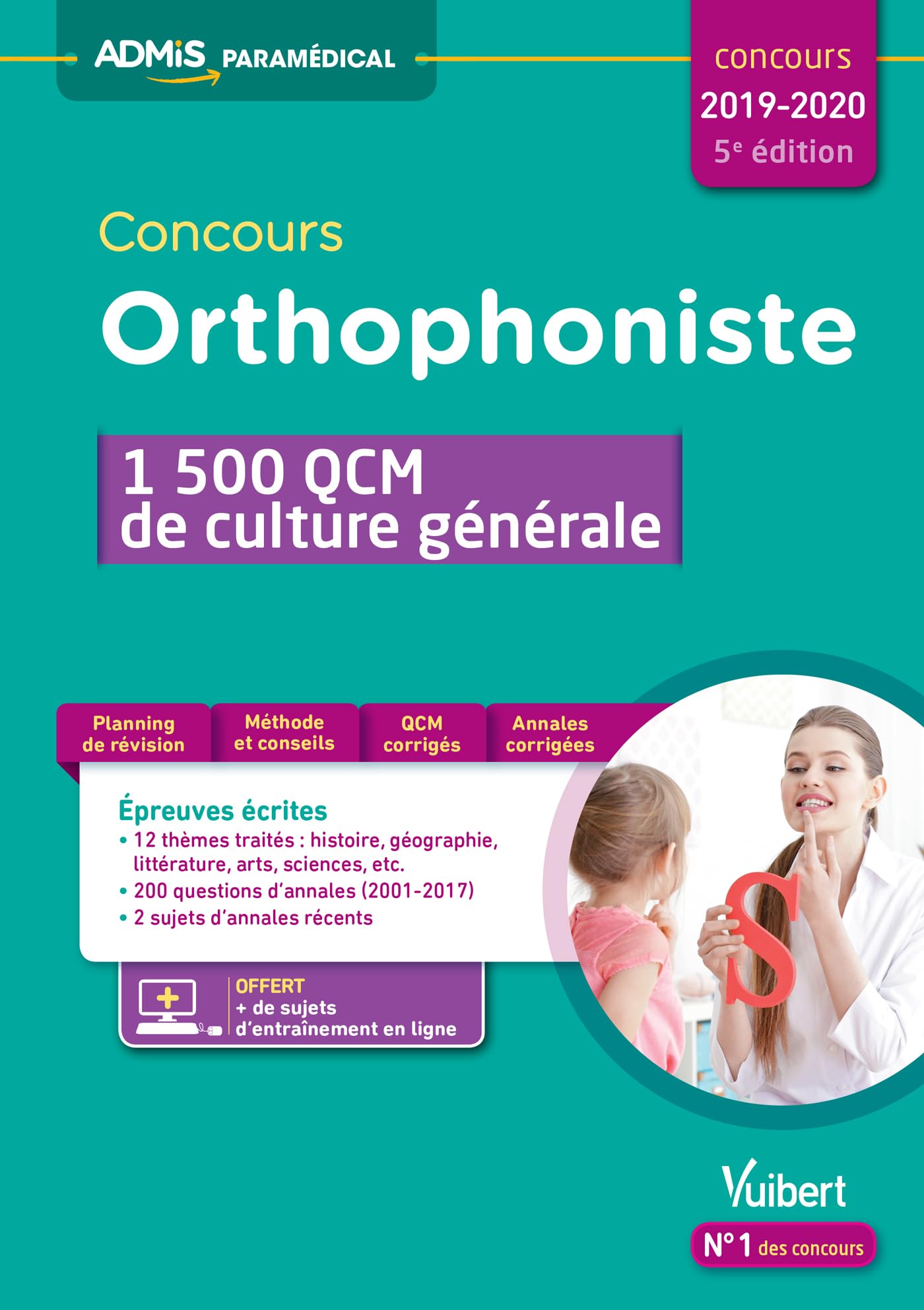 Concours Orthophoniste - 1500 QCM de culture générale: Concours 2019-2020 9782311205152