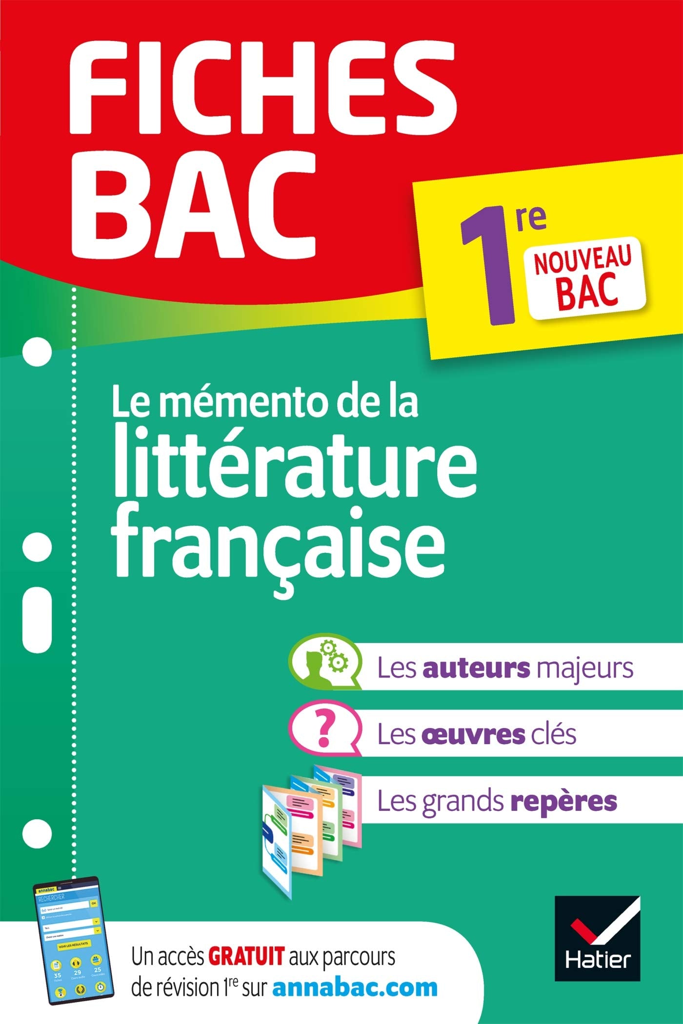 Fiches bac - Mémento de la littérature française 1re: tout le programme en fiches de révision détachables 9782401052710