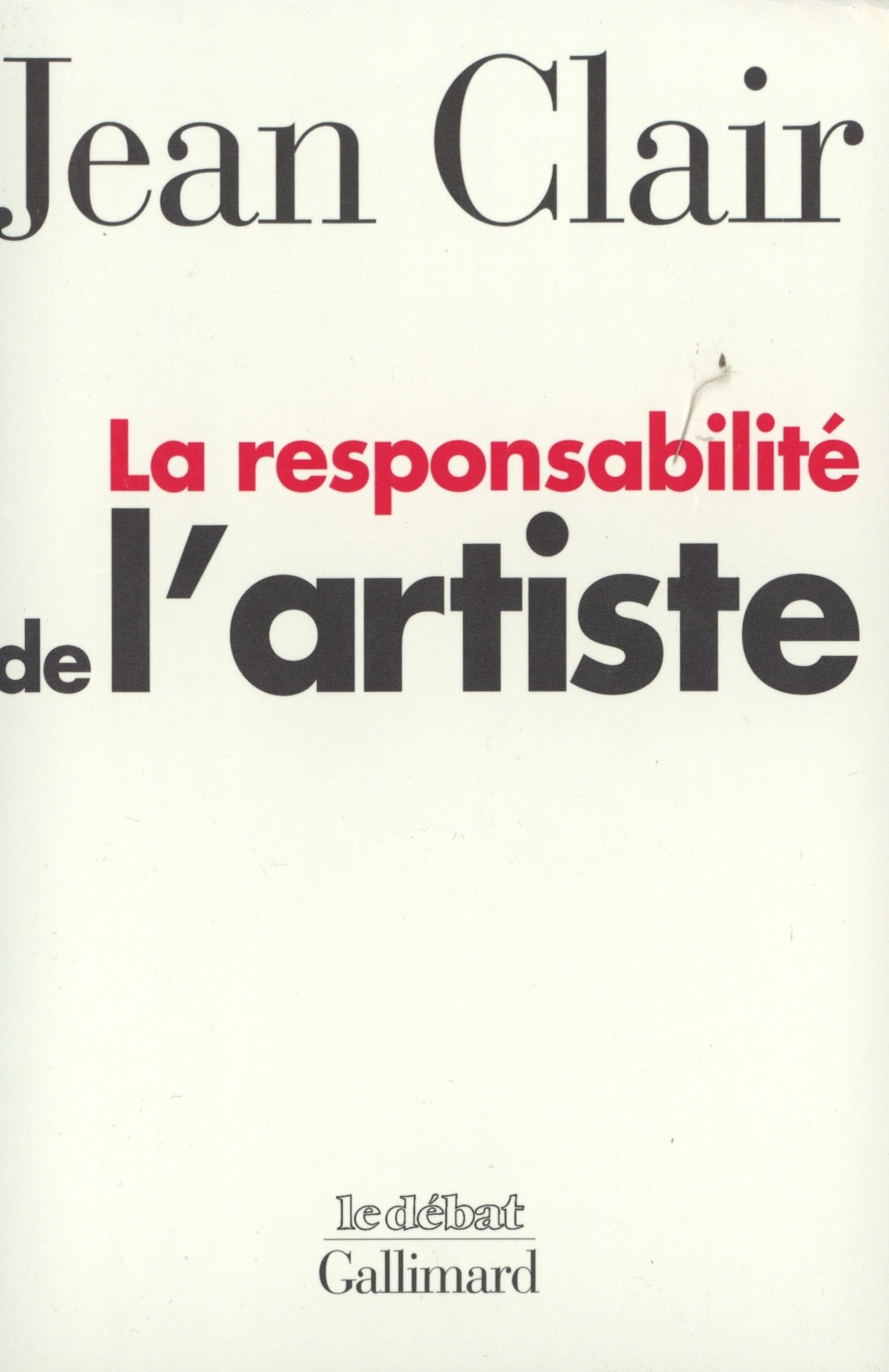 La responsabilité de l'artiste 9782070751358