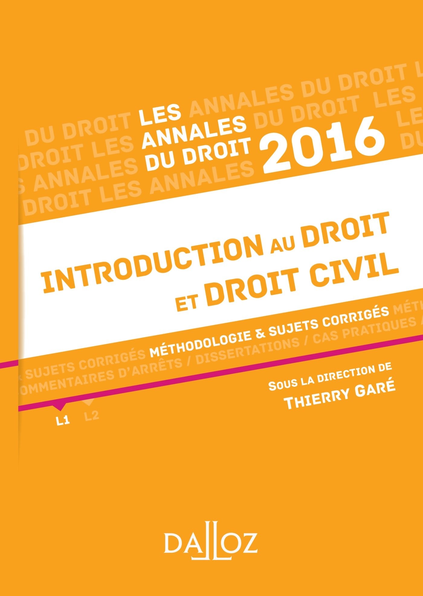 Introduction au droit et droit civil: Méthologie et sujets corrigés 9782247151165