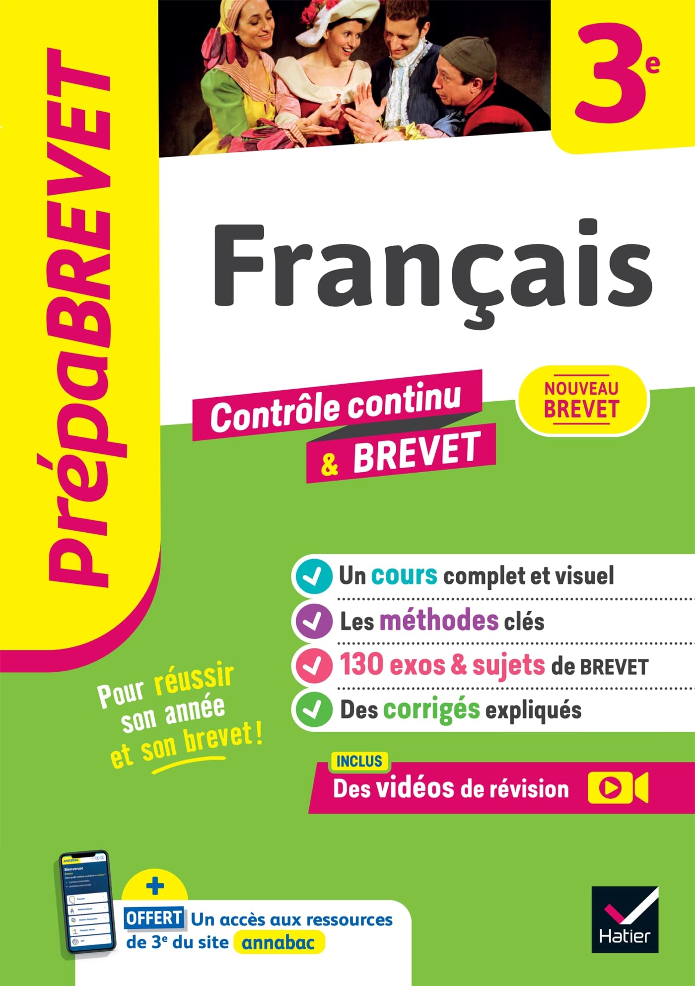 Prépabrevet - Français 3e - Brevet 2025: cours, méthodes & sujets de brevet corrigés 9782401105850