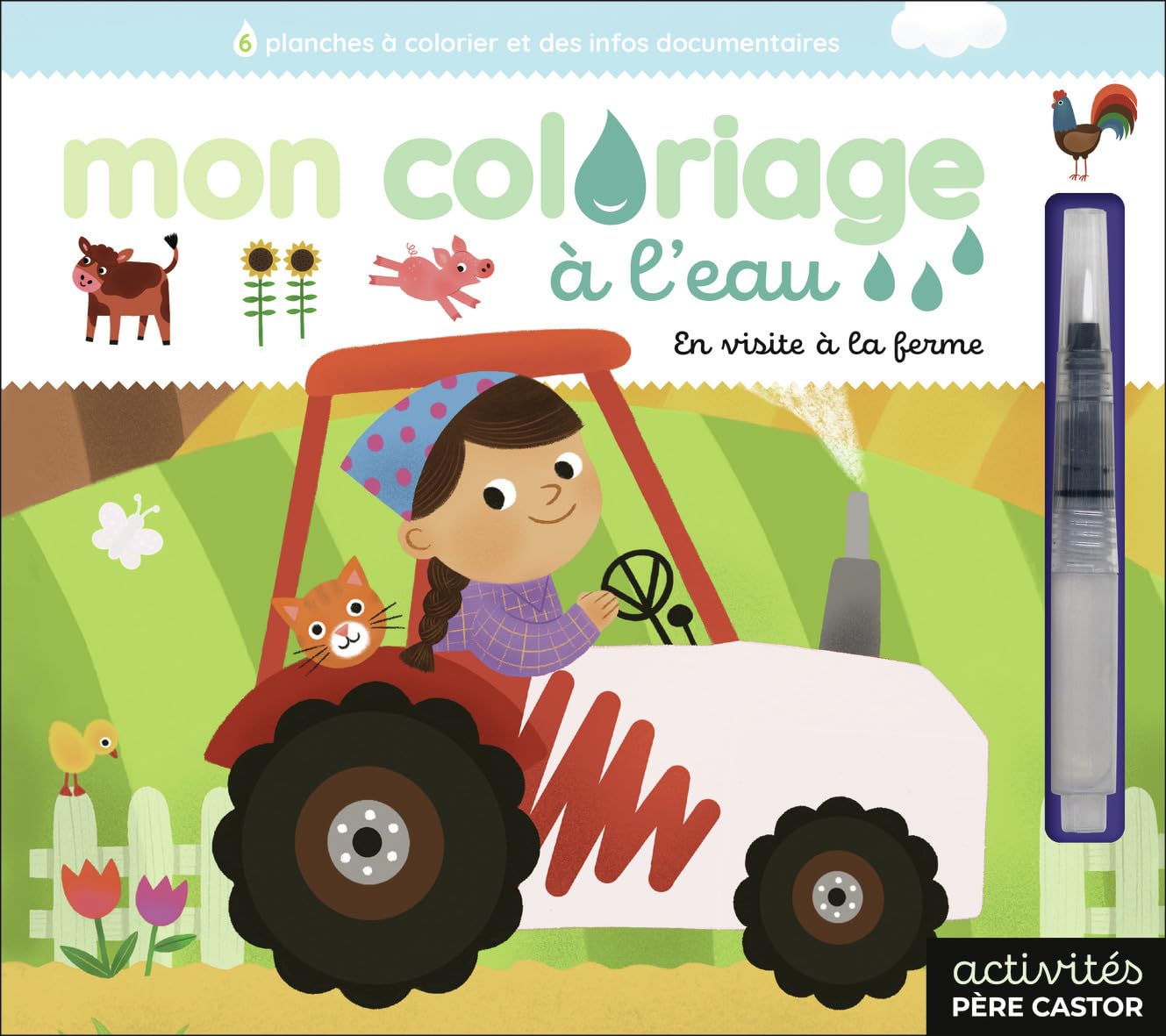 Mon coloriage à l'eau - En visite à la ferme 9782080481931