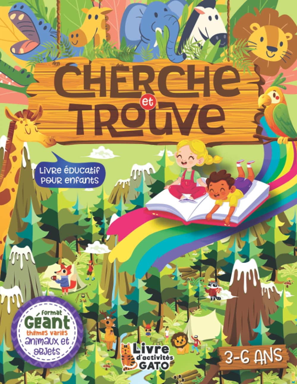 Cherche et trouve géant Animaux livre éducatif enfant 3-6 ans: Livre de jeux et d'activités ludiques filles et garçons, des jeux d'éveil améliorant la ... maternelle petite moyenne et grande section 9798452368342