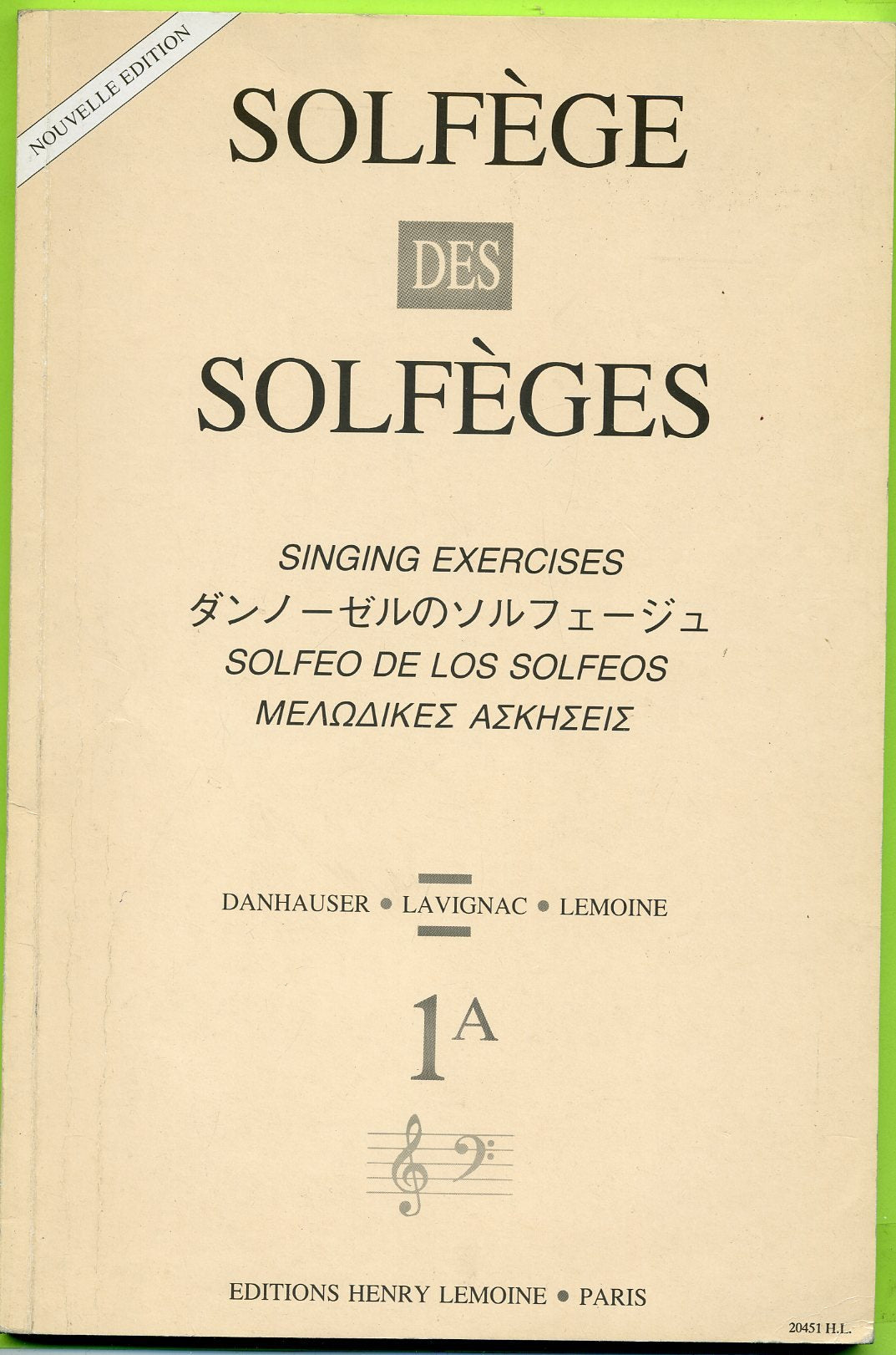 Solfege des solfeges 1a ref hl 20451 3327850204516