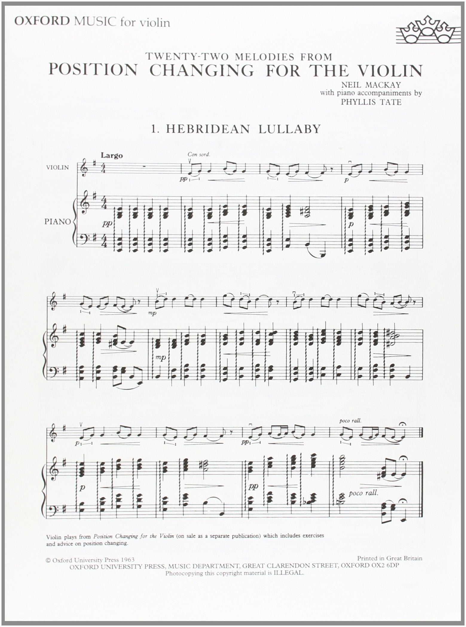 Position Changing for Violin 9780193576544