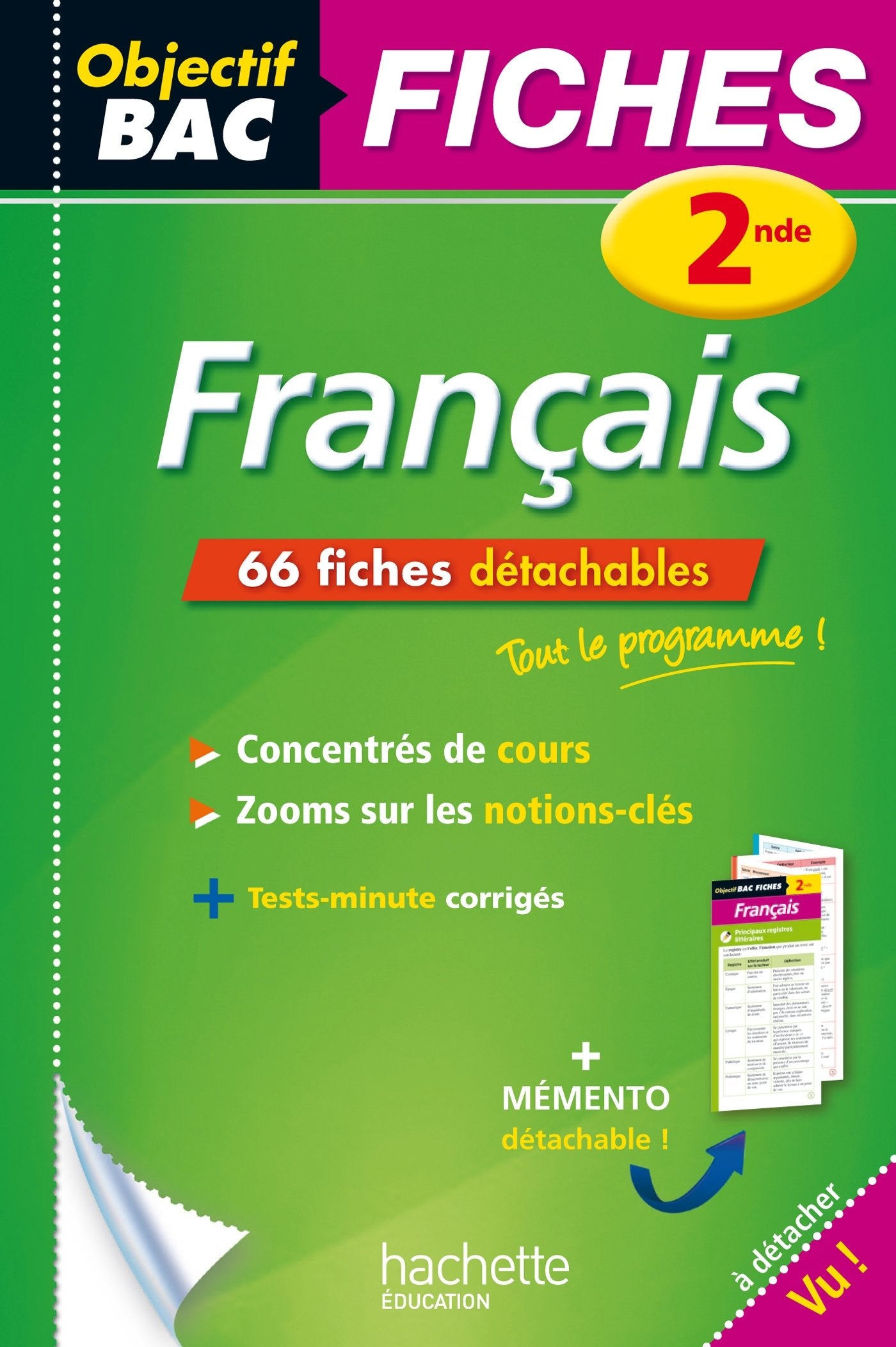 Objectif Bac Fiches détachables Français 2nde 9782012273405