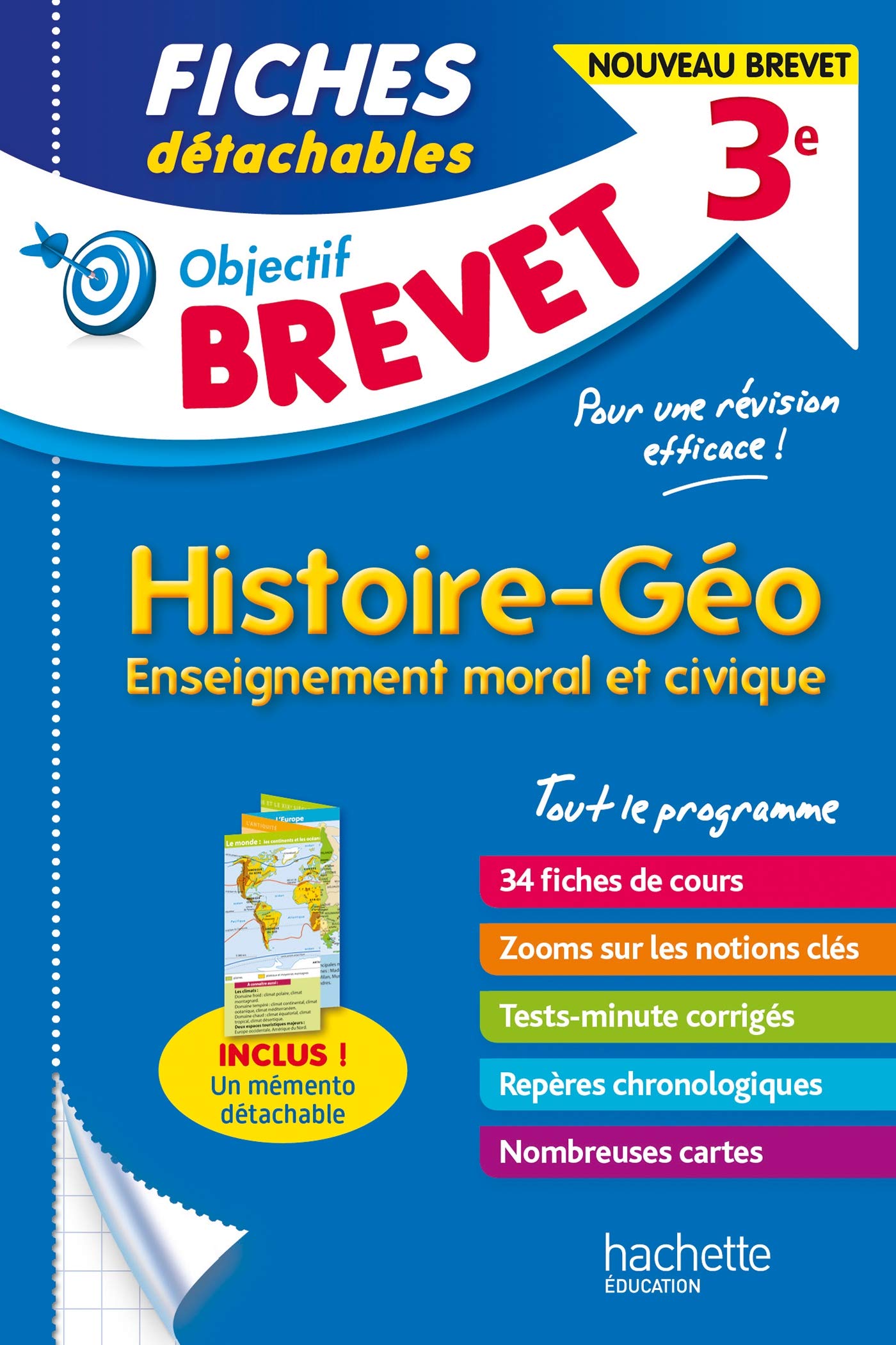 Objectif Brevet - Fiches Histoire - Géographie - Enseignement moral et civique 9782017147176