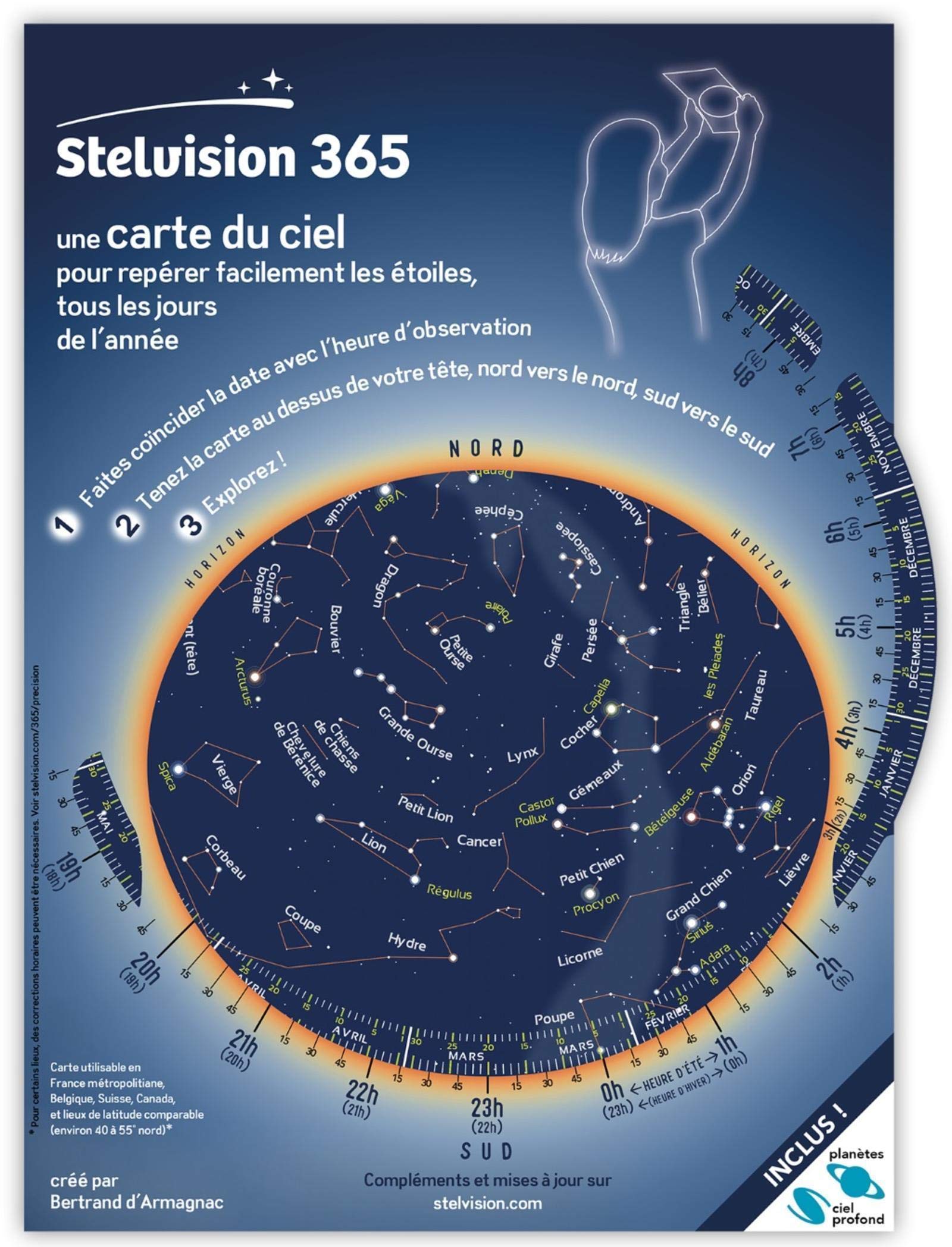 Stelvision 365 9ème édition: Une carte du ciel pour repérer facilement les étoiles, tous les jours de l'année 9782956341727