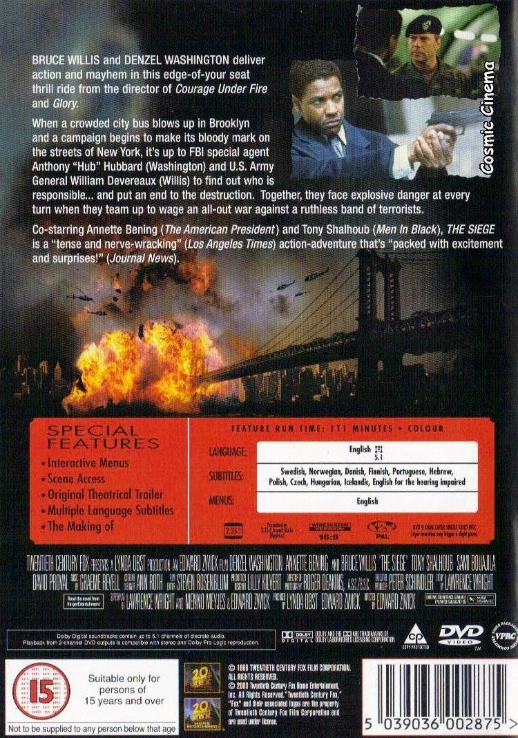 The Siege Dvd [Import anglais] 5039036002875