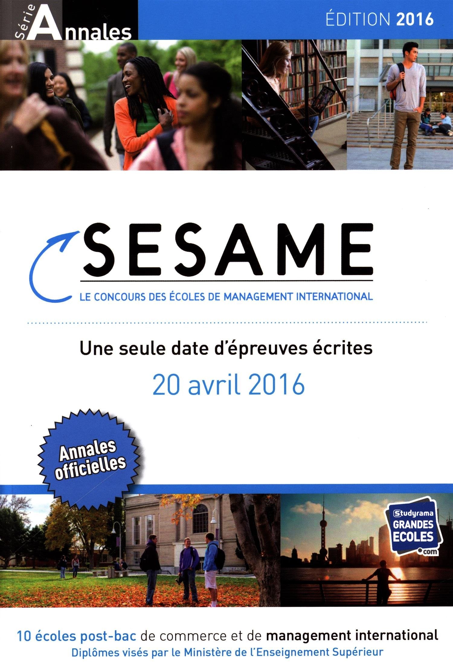 Concours Sesame annales 2016 : Sujets et corrigés officiels 9782759030996