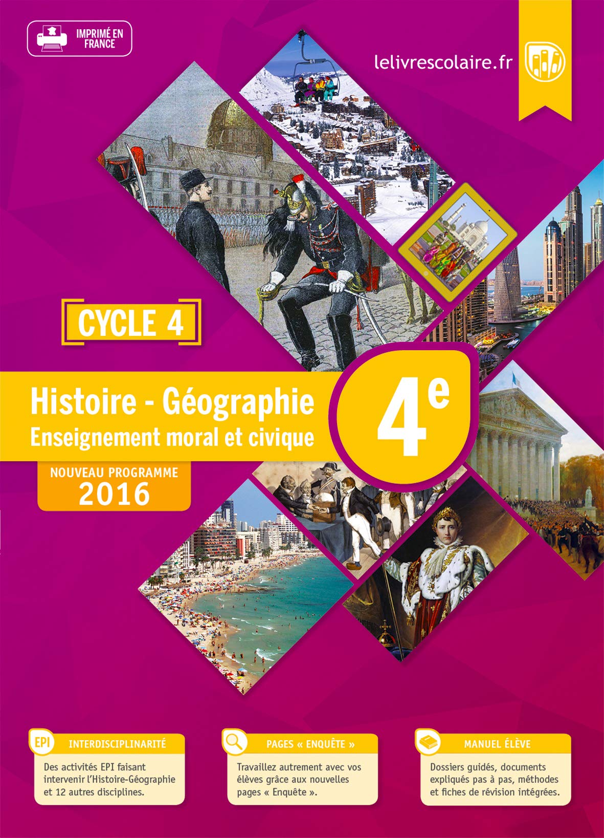 Histoire-Géographie-EMC 4e : Manuel élève 9791090910126