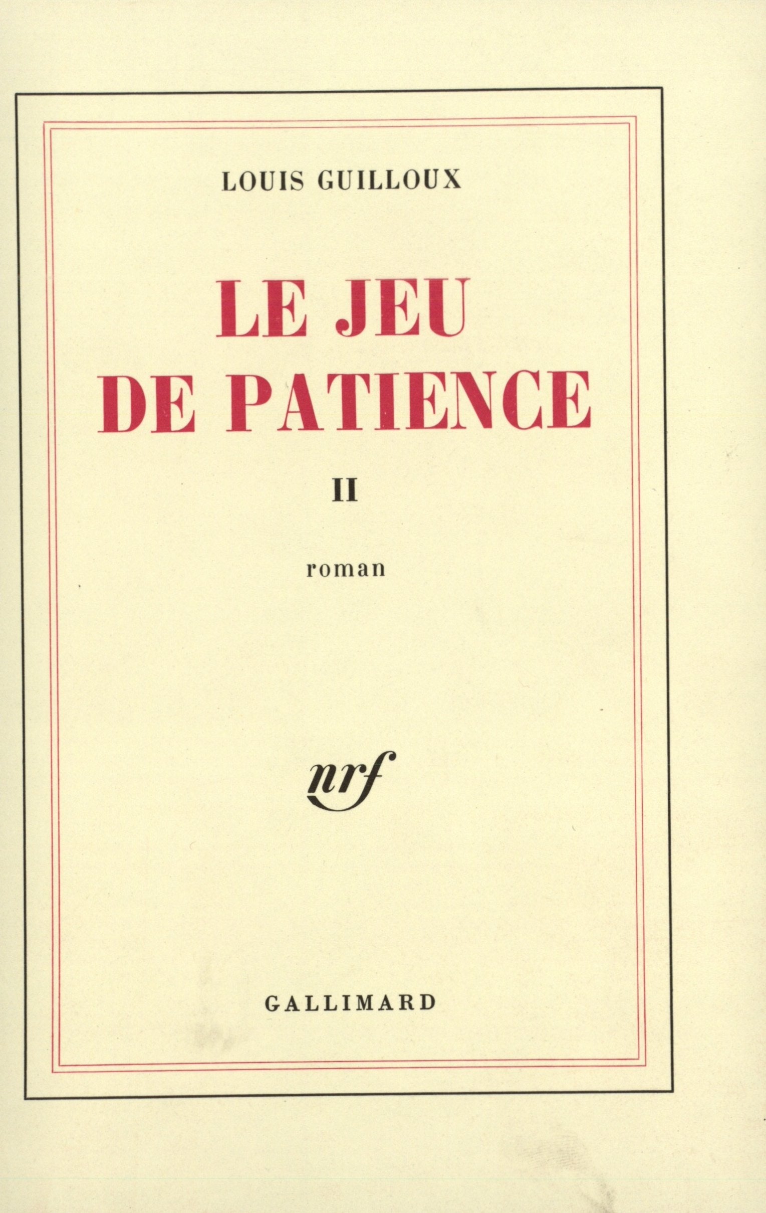 Le jeu de patience, tome 2 9782070282883