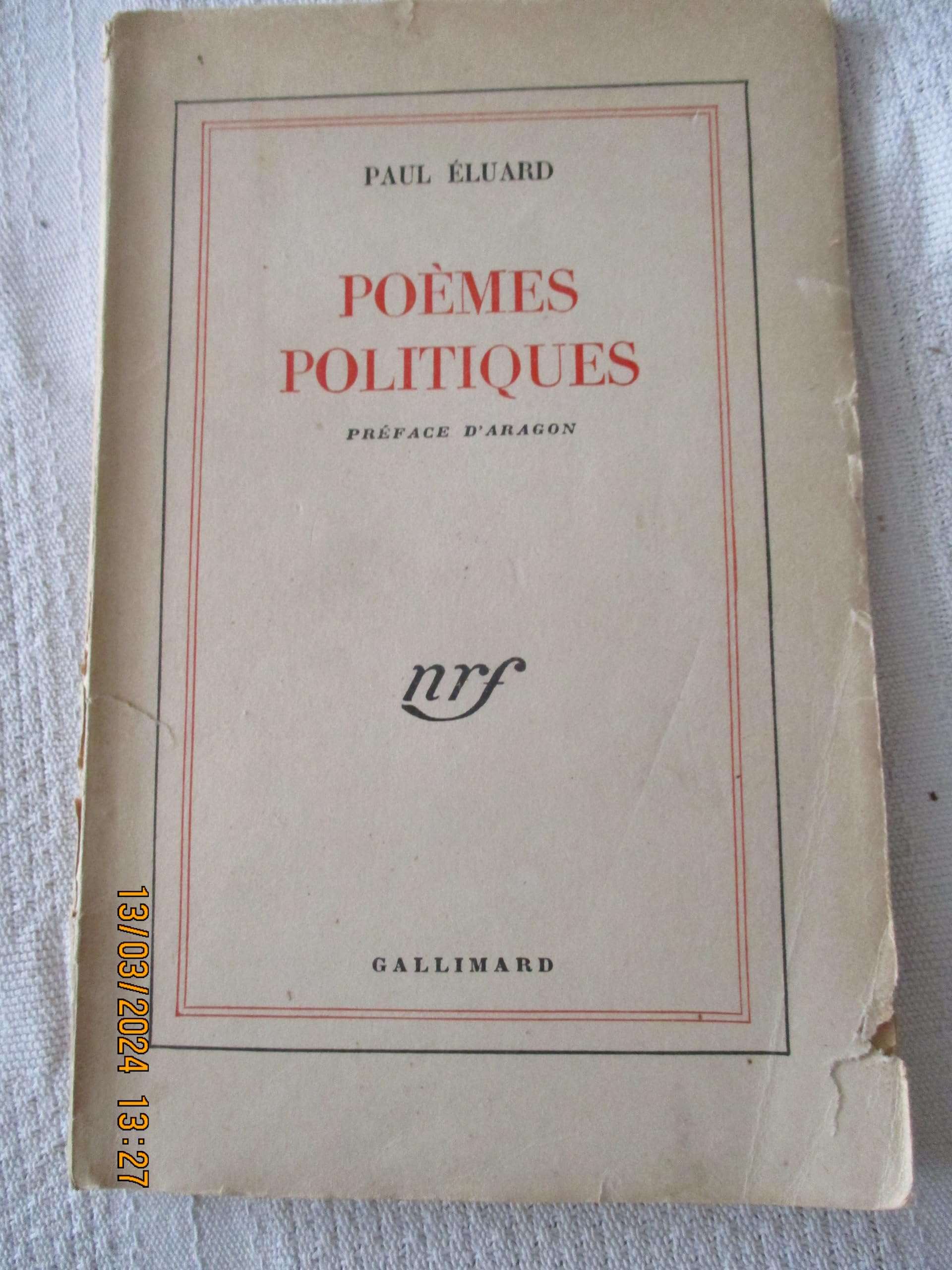 Poèmes politiques. Préface d'Aragon. 