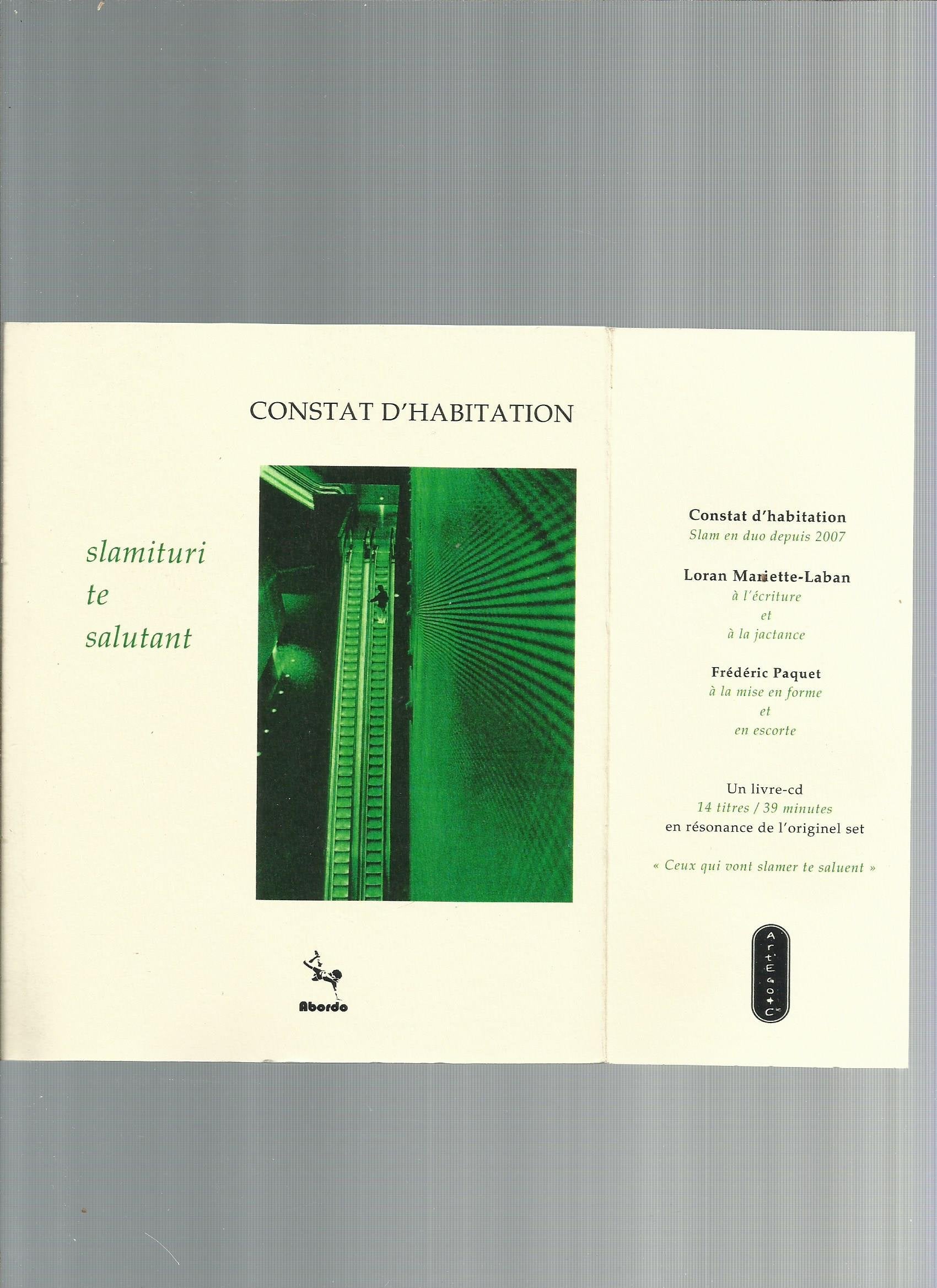 Constat d'habitation - Slamituri Te Salutant - livre+CD 9782953296808