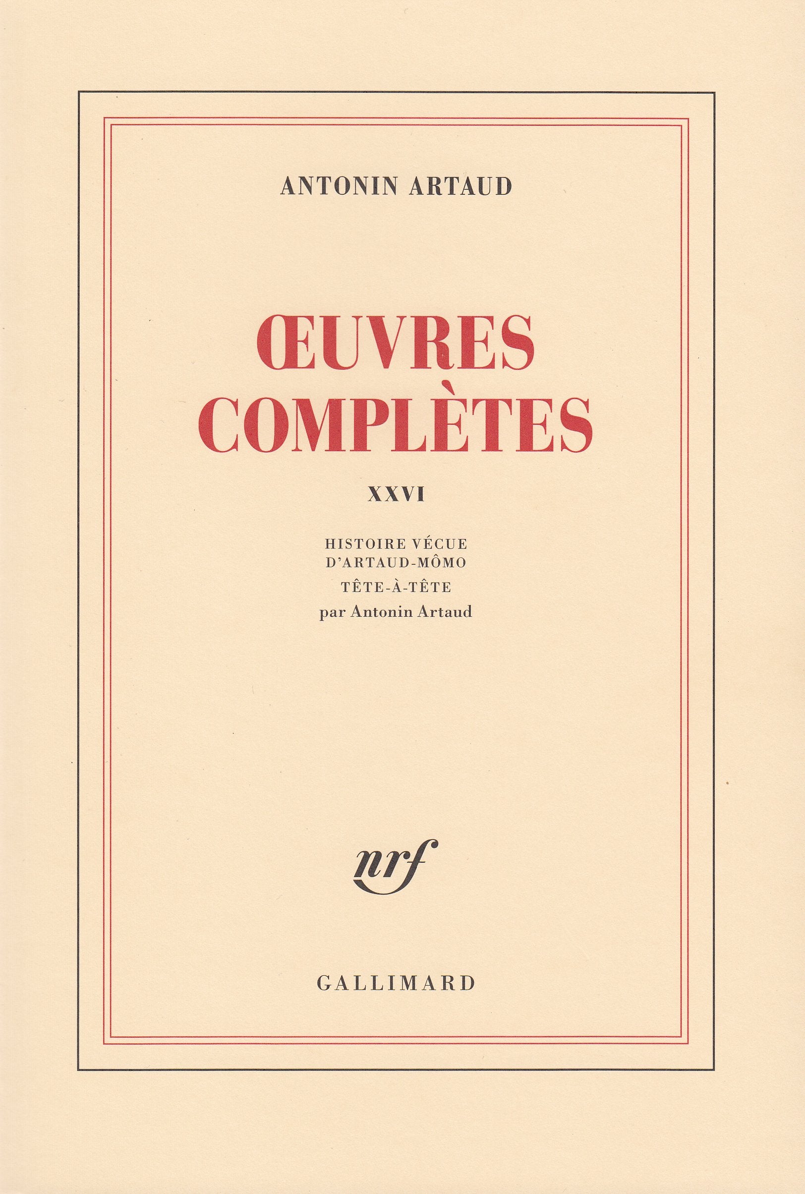 Œuvres complètes (Tome 26) 9782070718351