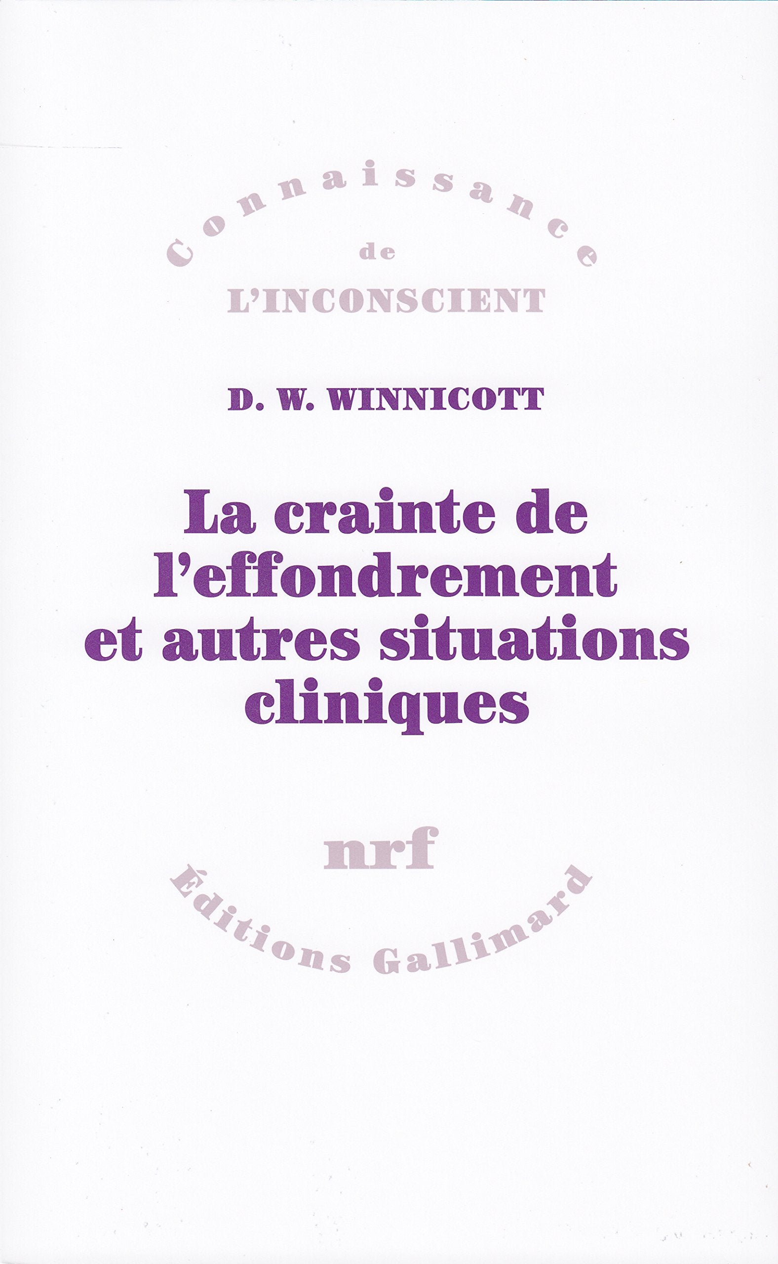 La crainte de l'effondrement et autres situations cliniques 9782070733620